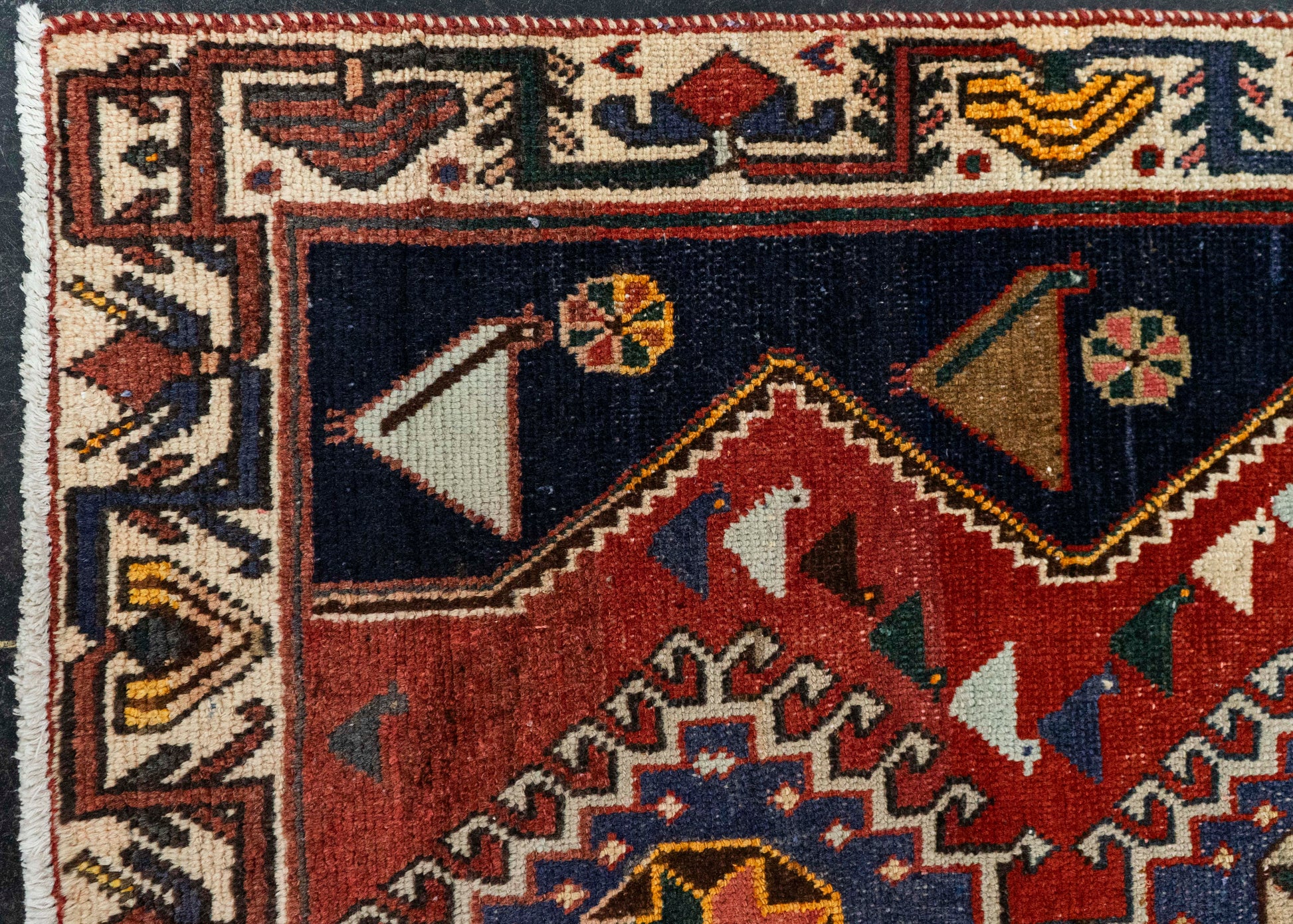 Oriental Handmade Vintage Rug 3'7" x 4'9" #21479