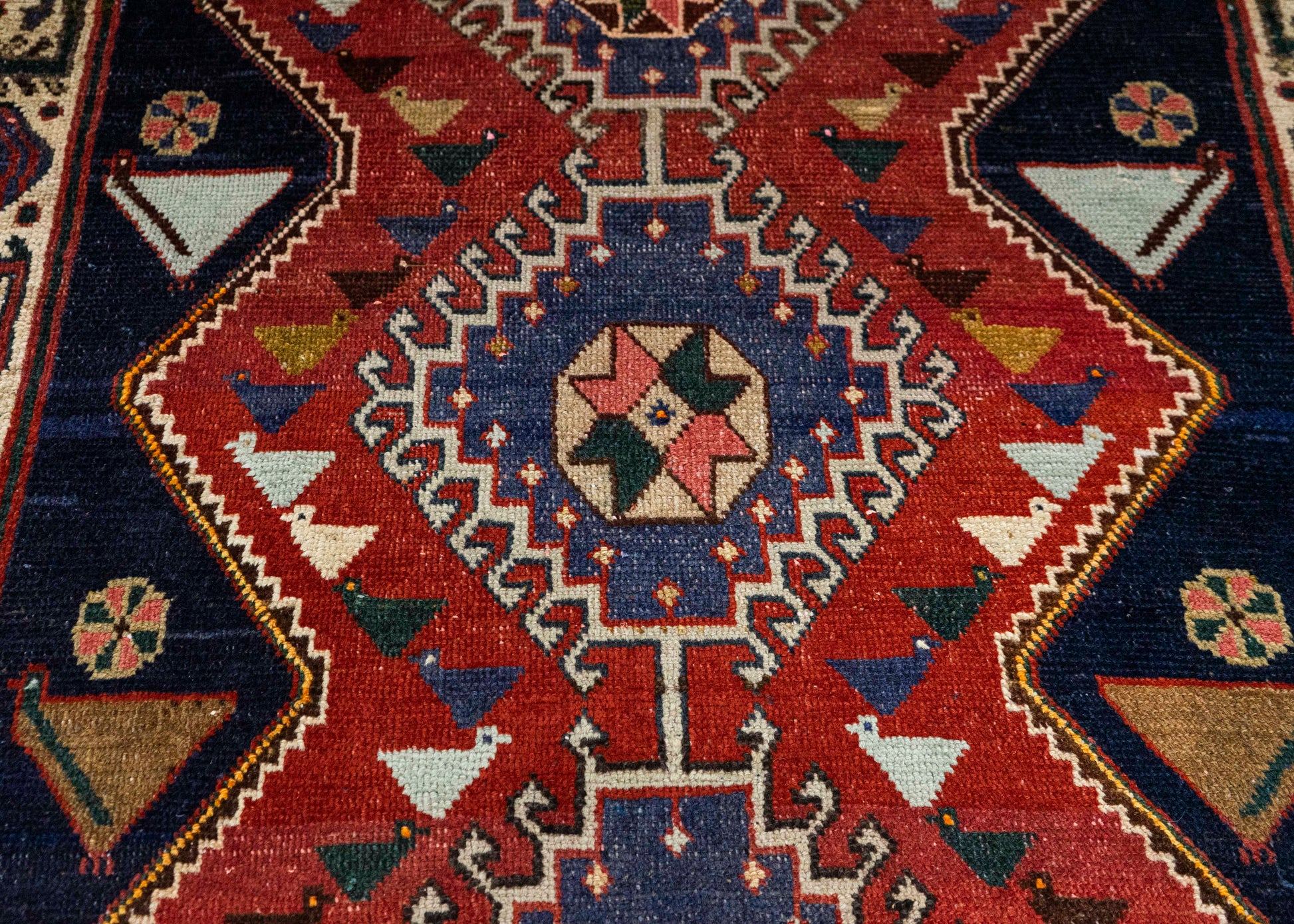 Oriental Handmade Vintage Rug 3'7" x 4'9" #21479