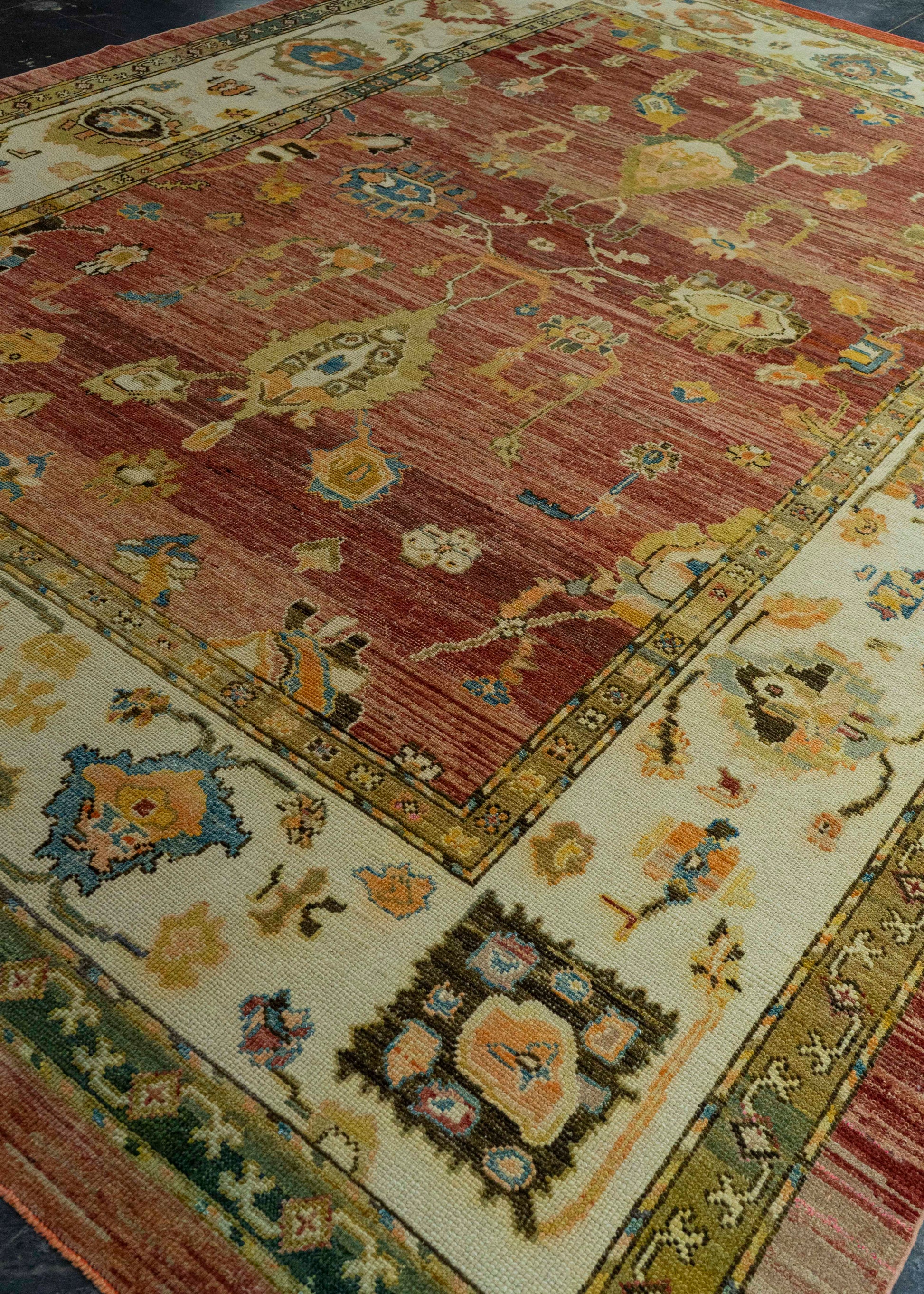 Turkish Oushak Old Wool Rug  9'10" x 14' #20121