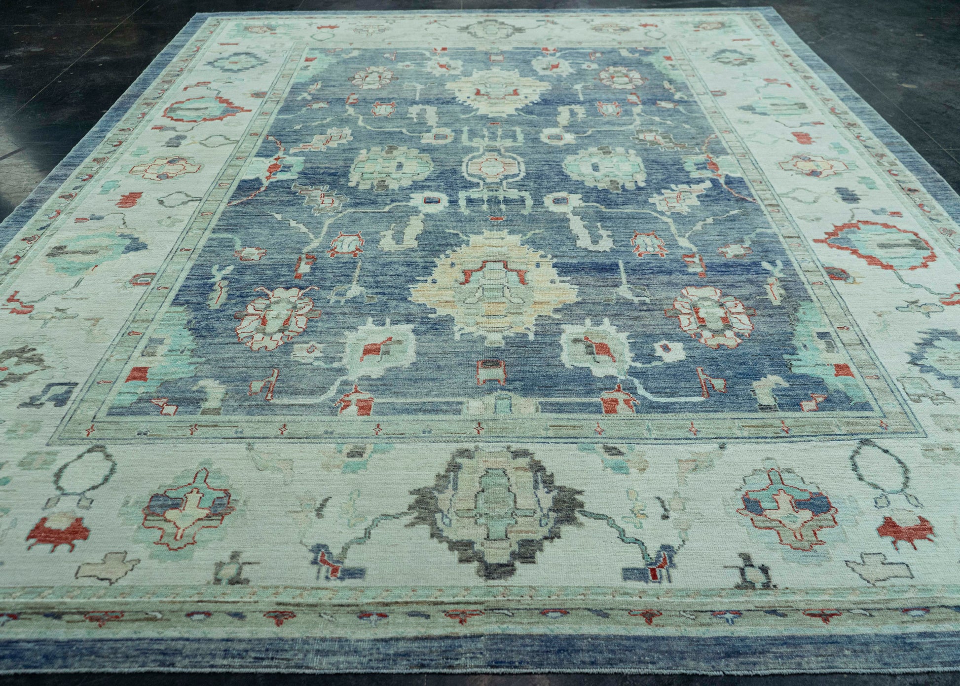 Turkish Oushak Old Wool Rug  10'4" x 14'2" #30138