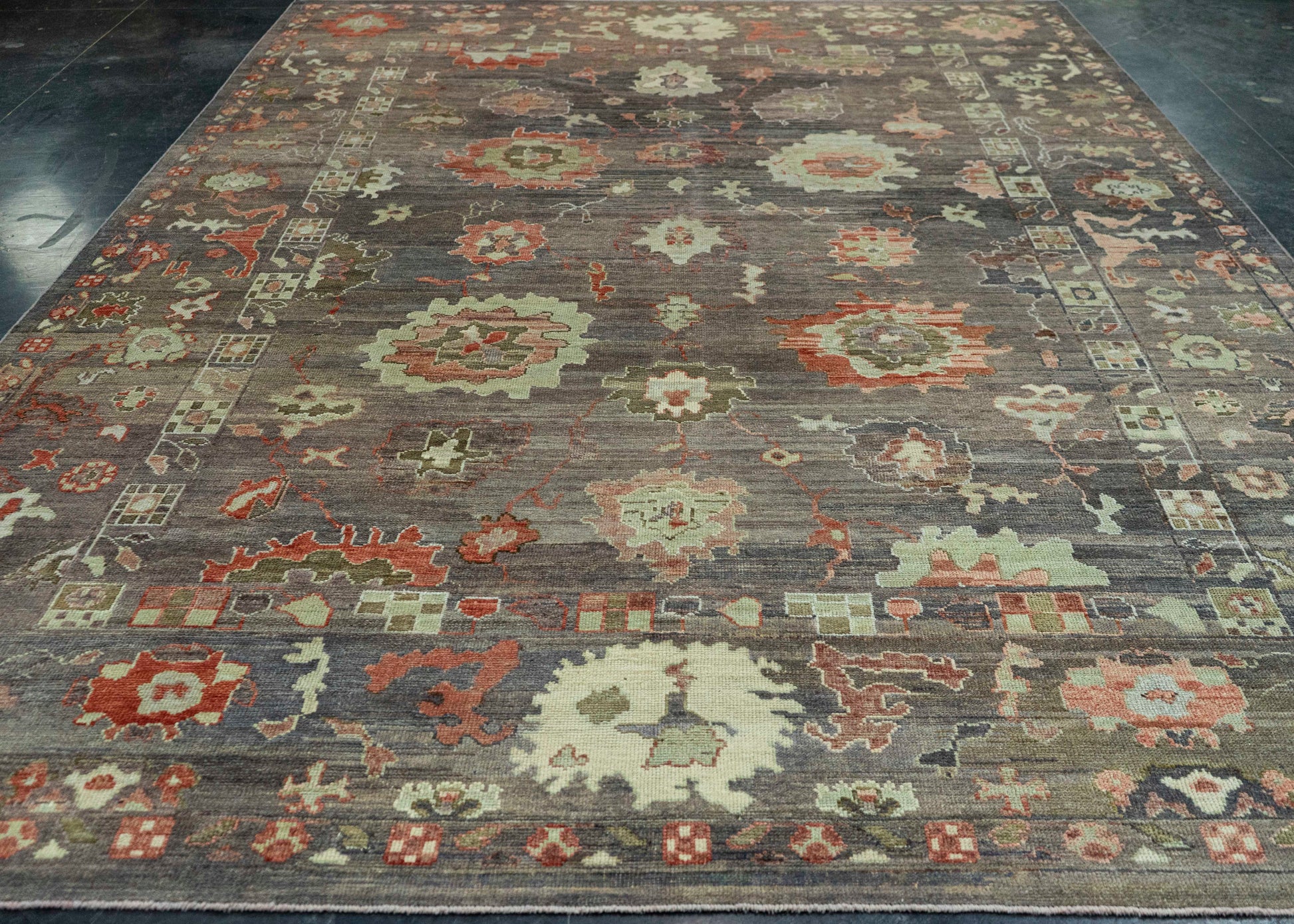 Turkish Oushak Old Wool Rug  9'4" x 13'7" #30131