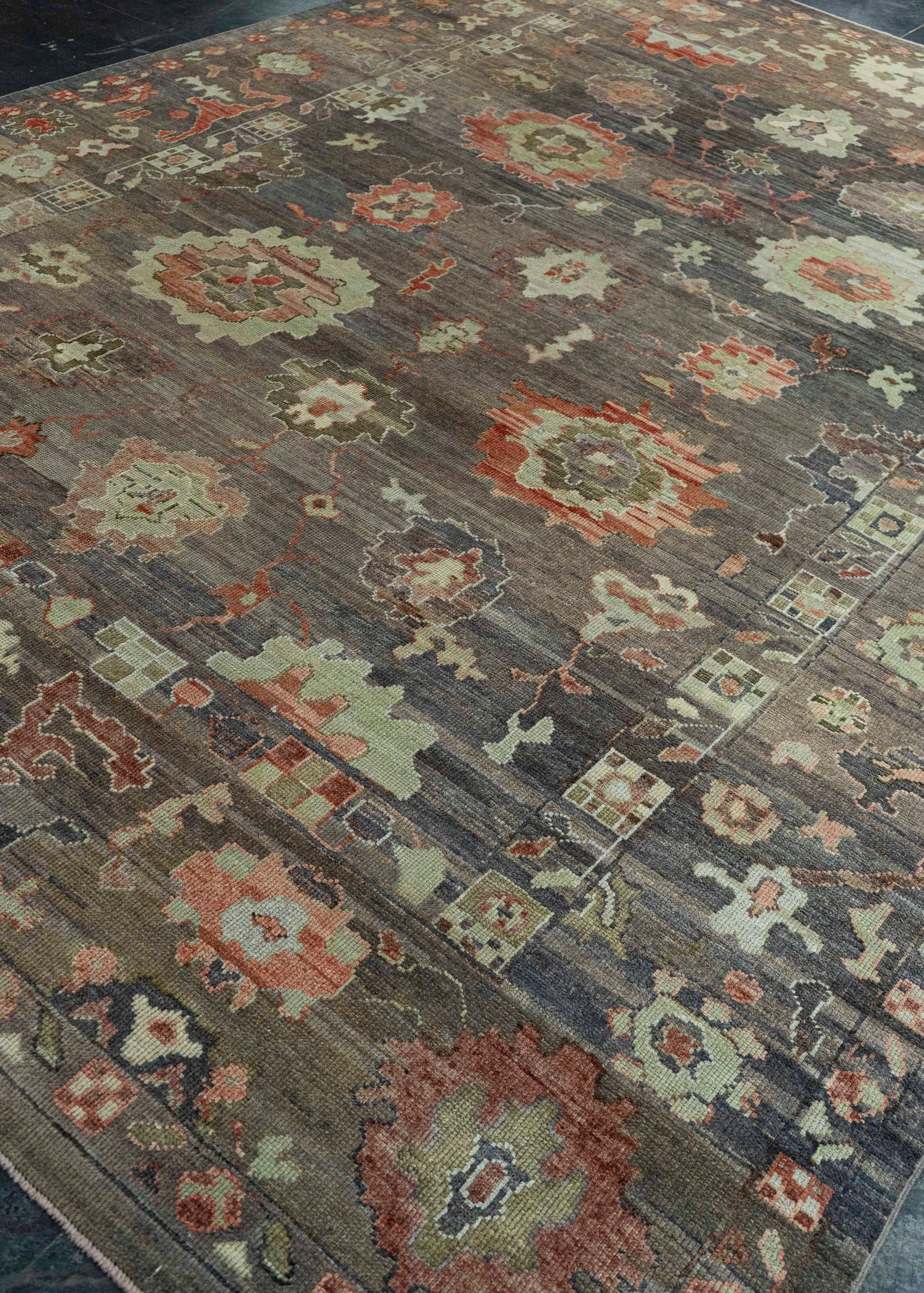 Turkish Oushak Old Wool Rug  9'4" x 13'7" #30131