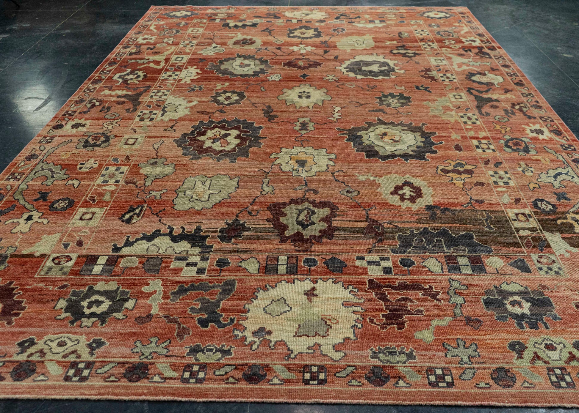 Turkish Oushak Old Wool Rug  9'1" x 13'10" #30135