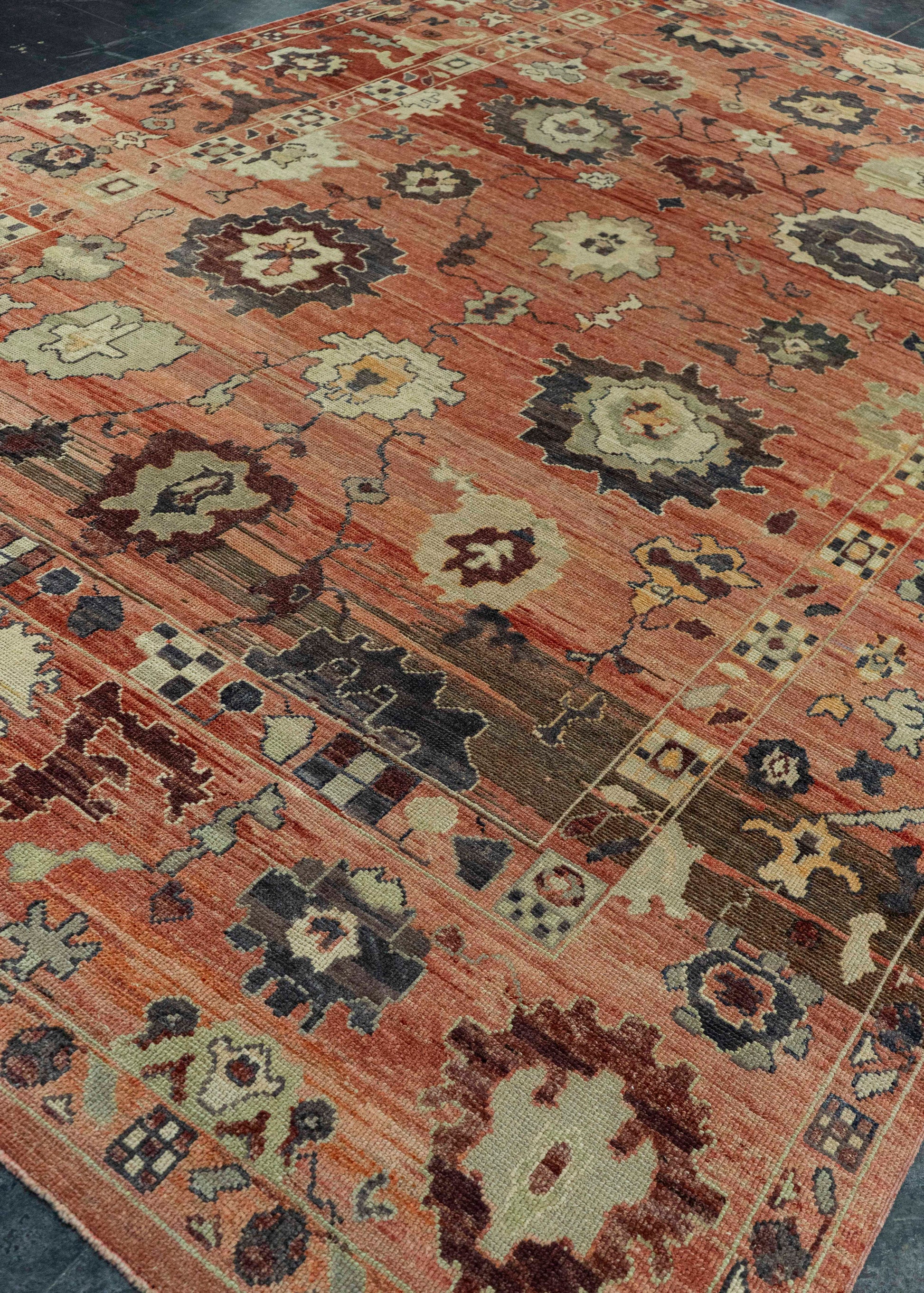 Turkish Oushak Old Wool Rug  9'1" x 13'10" #30135