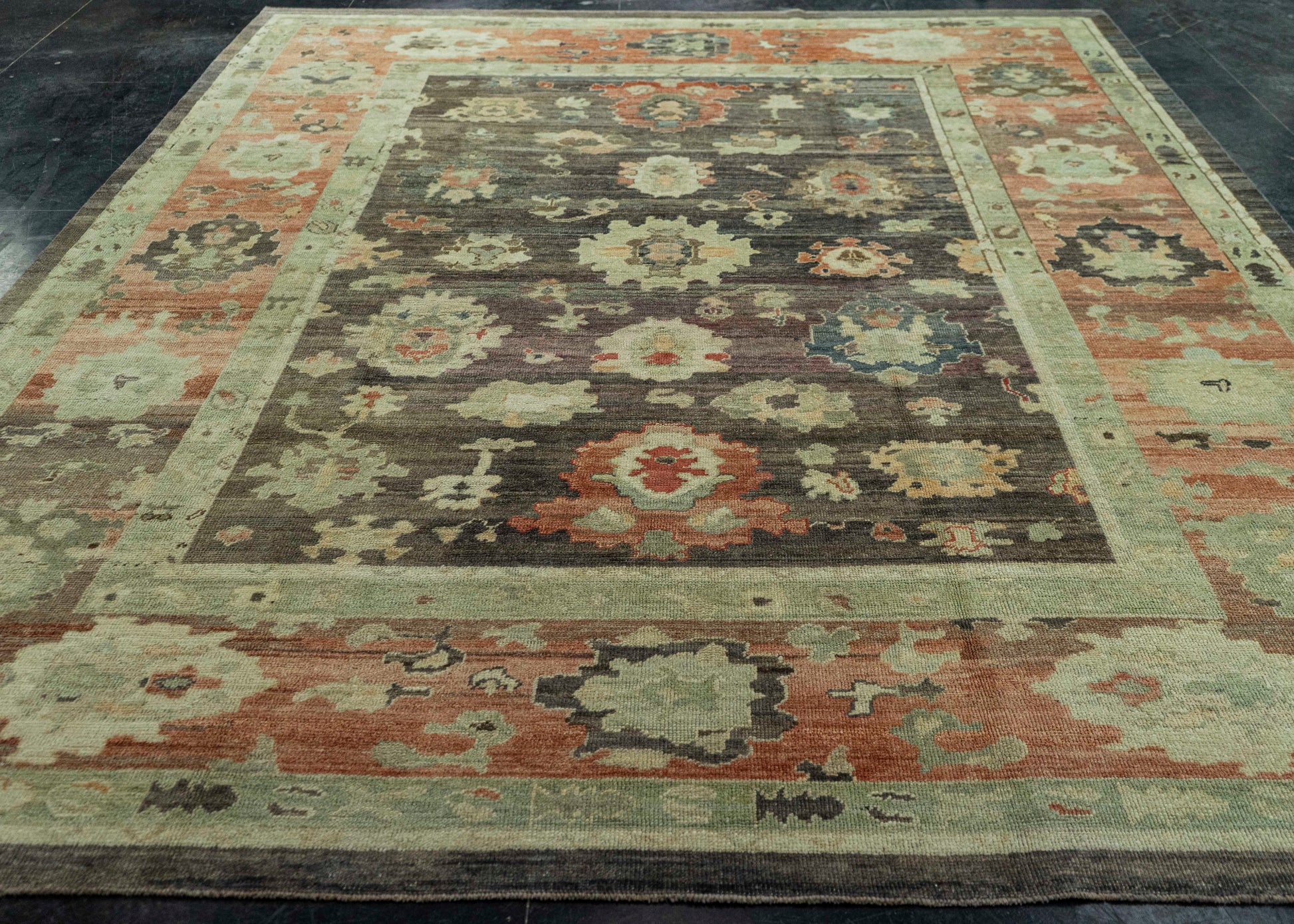Turkish Oushak Old Wool Rug  9'3" x 11'9" #30140