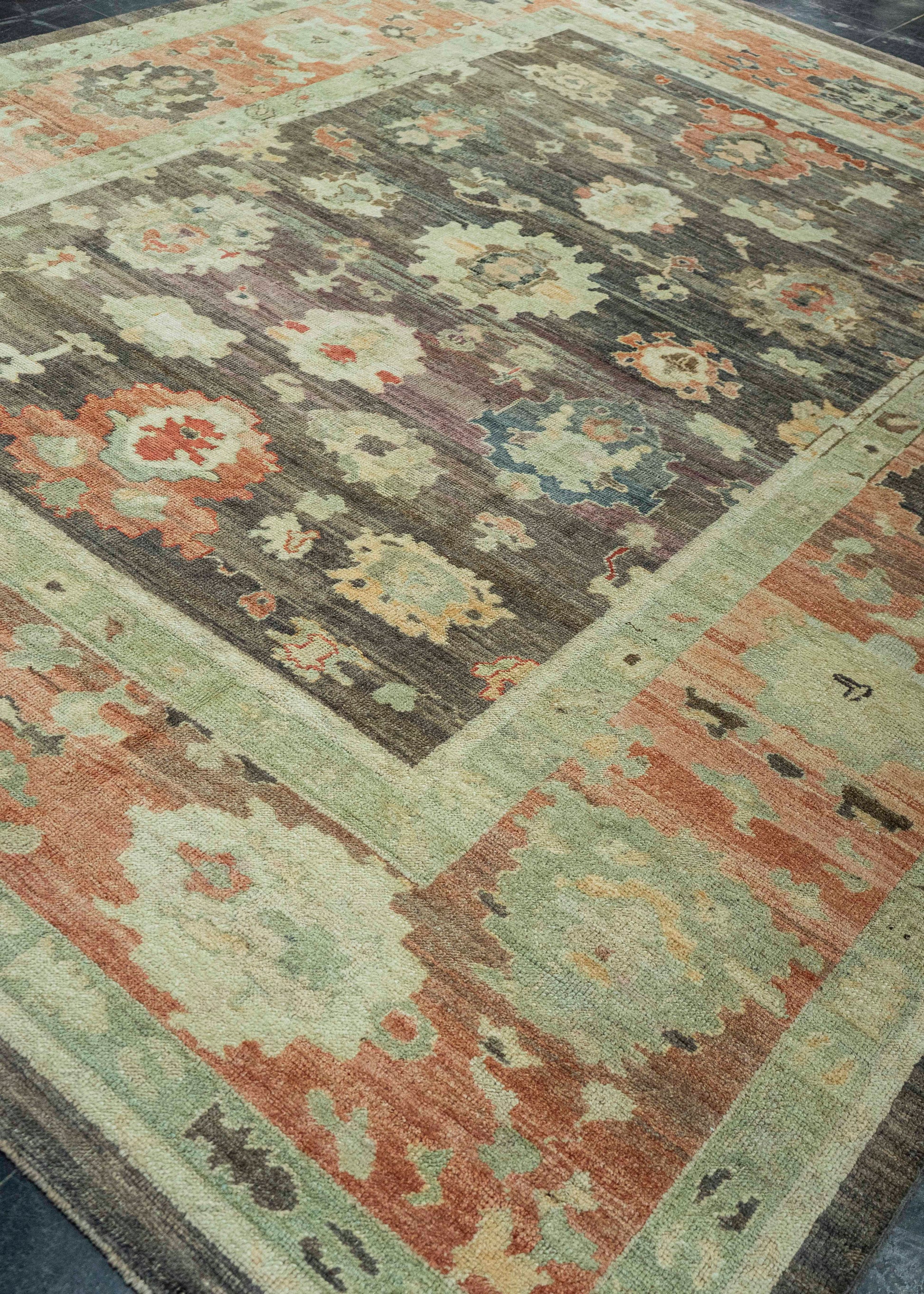 Turkish Oushak Old Wool Rug  9'3" x 11'9" #30140