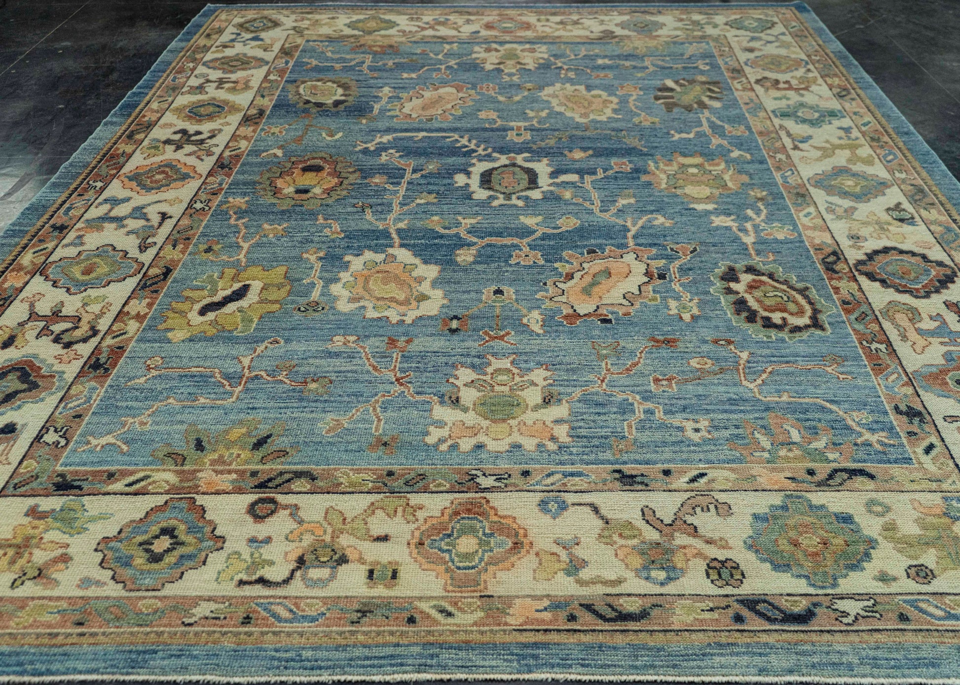 Turkish Oushak Old Wool Rug  9'3" x 12'5" #20014