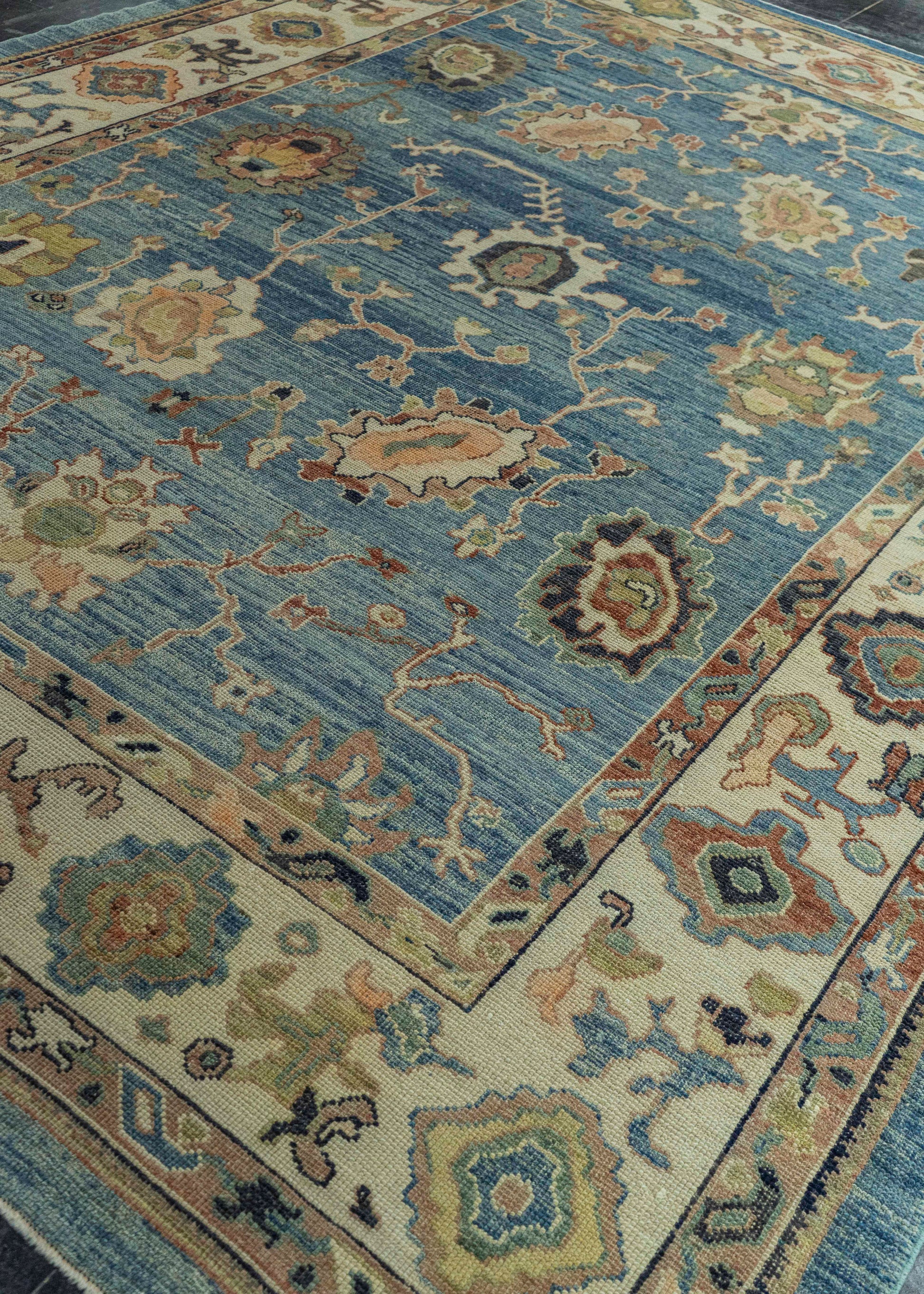 Turkish Oushak Old Wool Rug  9'3" x 12'5" #20014