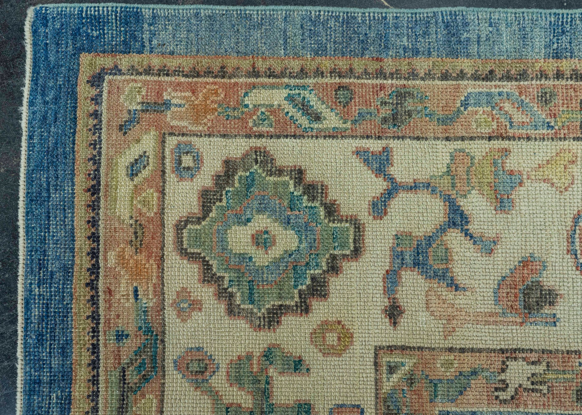 Turkish Oushak Old Wool Rug  9'3" x 12'5" #20014