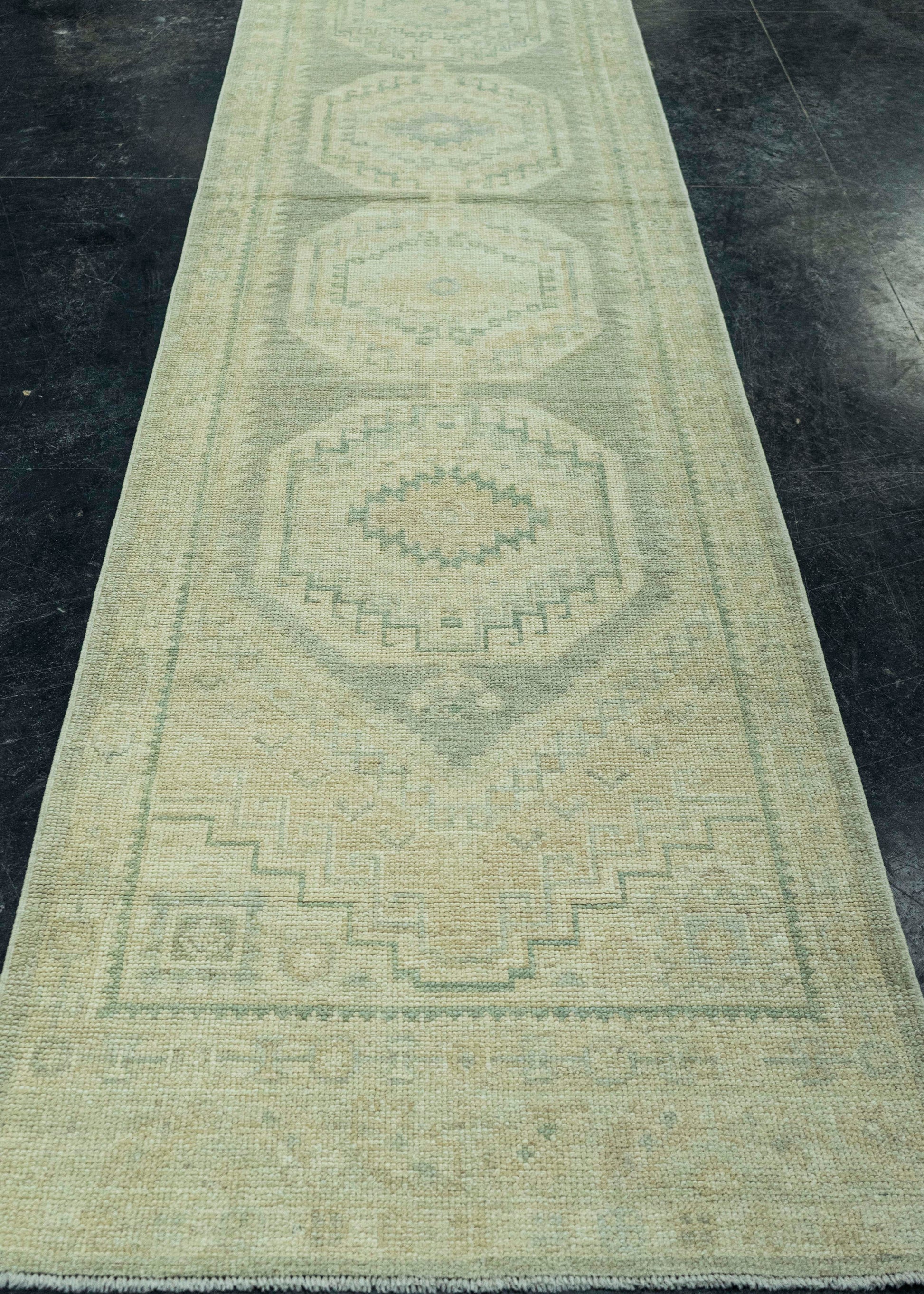Turkish Oushak Rug 3' x 13'2" #19408