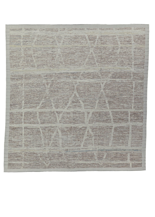 Square Hand Knotted Turkish Tulu Rug 11'4" x 11'9" #11621