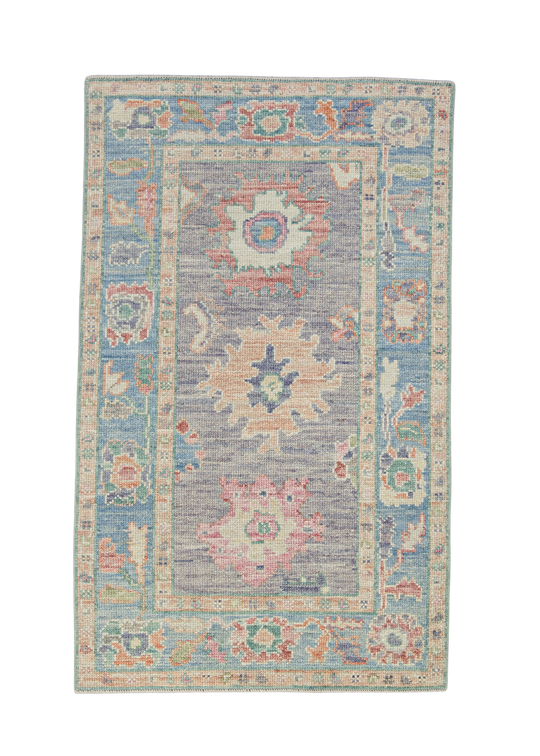Turkish Oushak Rug 2'11" x 4'9" #2293