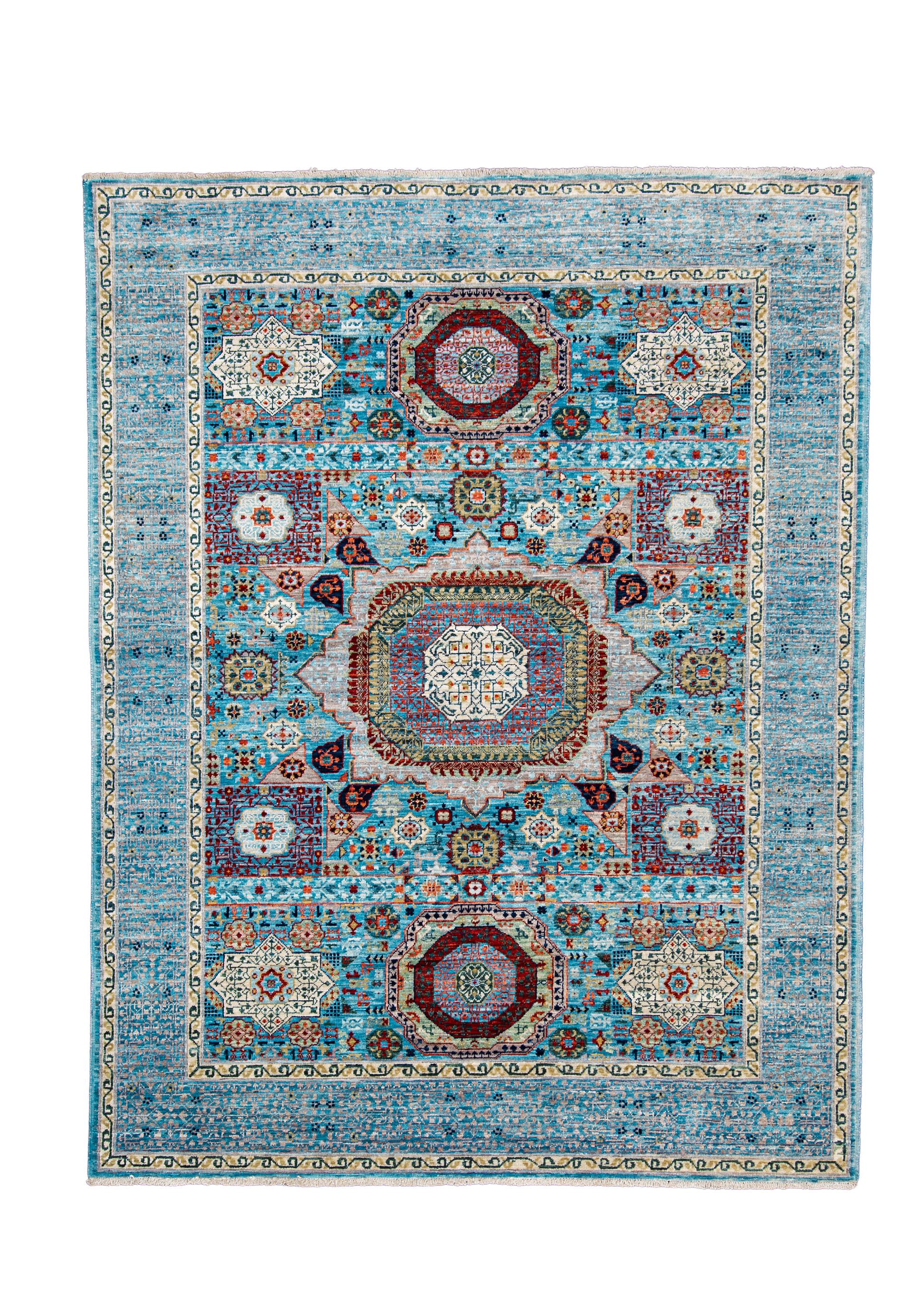 Oriental Hand Knotted Mamluk Rug 5' x 6'5" #SA-606