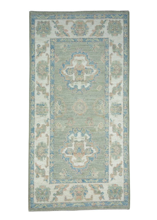 Turkish Oushak Rug 2'10" x 5'5" #17926