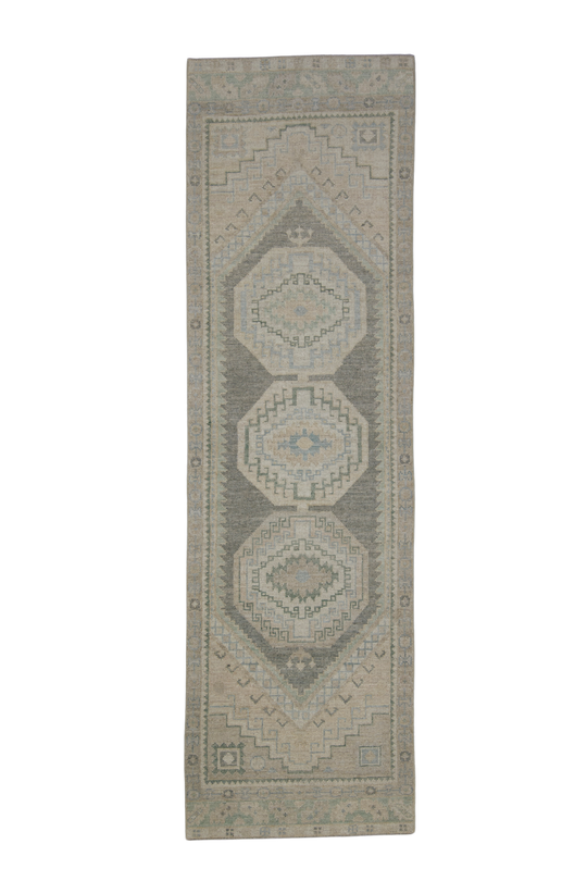 Turkish Oushak Rug 3' x 10'2" #11257