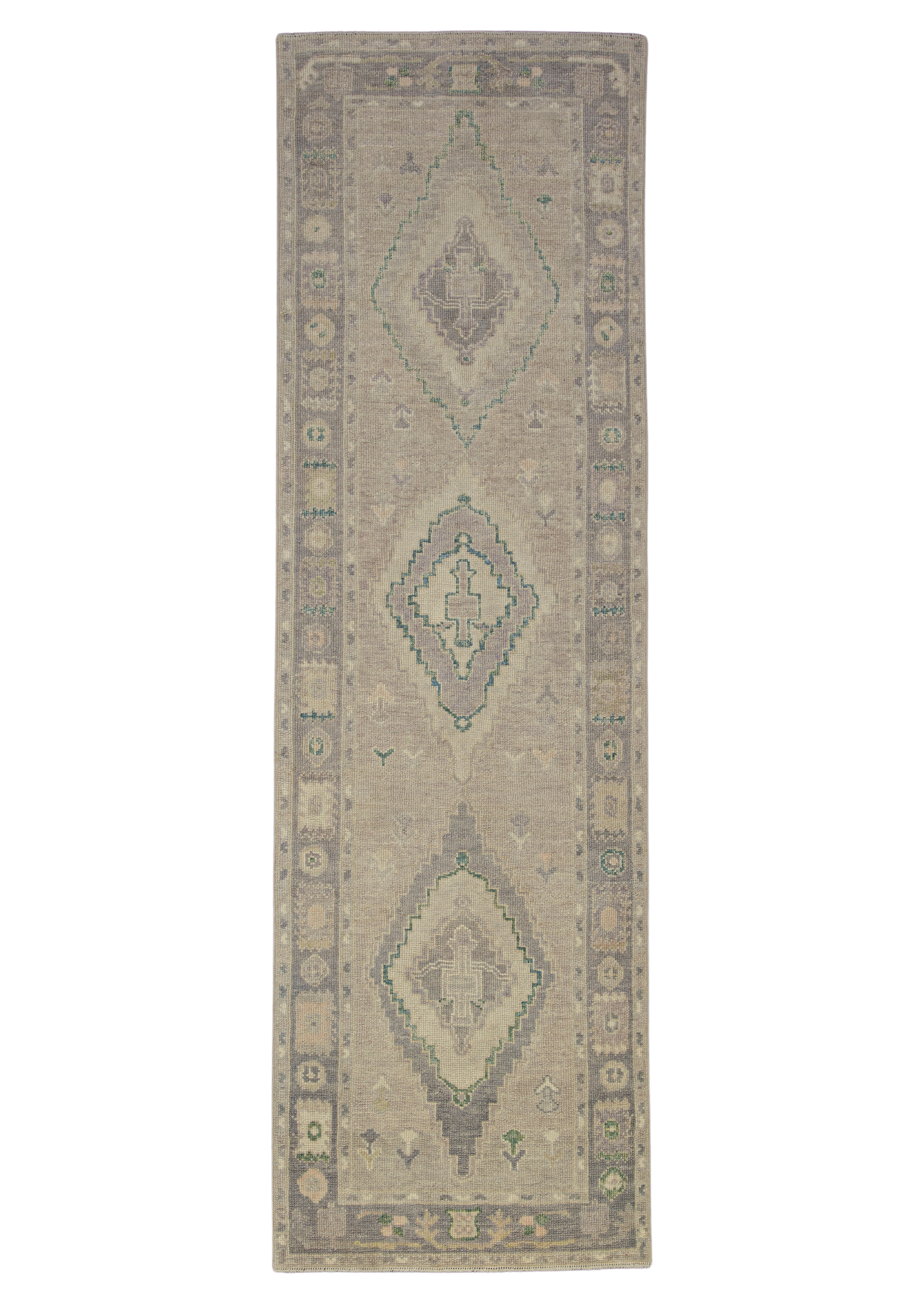 Turkish Oushak Rug 3' x 9'4" #12177