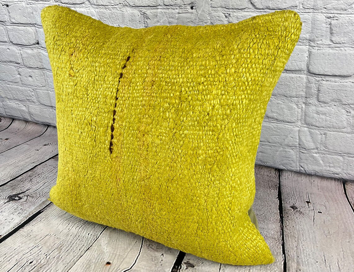 20 x 20 Hemp Pillow Turkish Cushion Natural Green Pillow Cushion Cover #6315