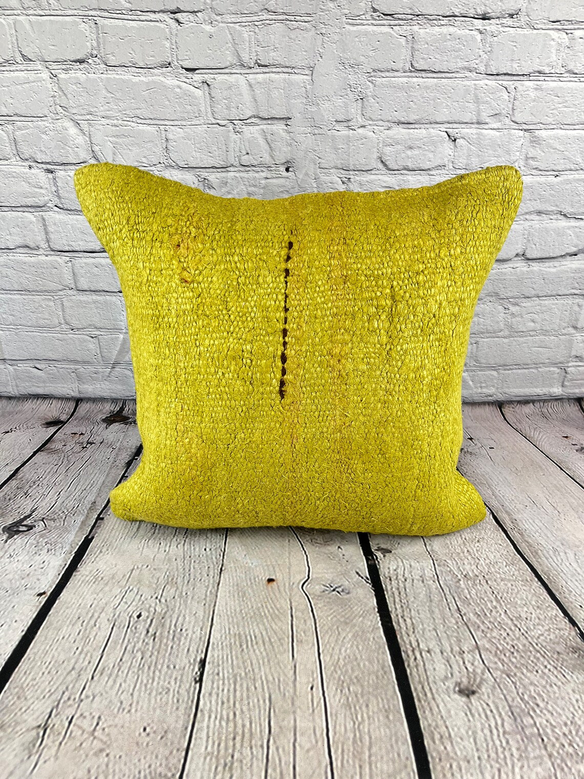 20 x 20 Hemp Pillow Turkish Cushion Natural Green Pillow Cushion Cover #6315