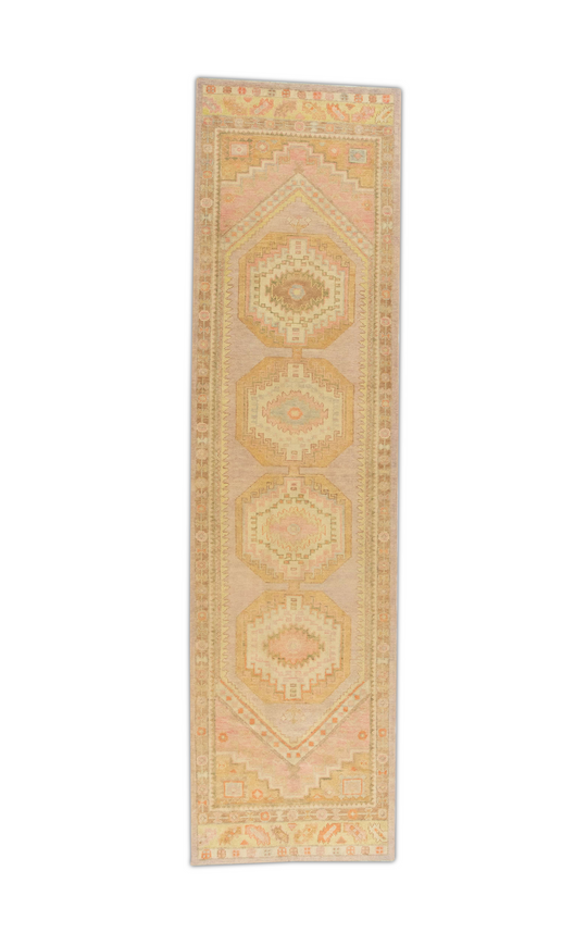 #896 Turkish Oushak Runner Rug 3'2" x 11'11"