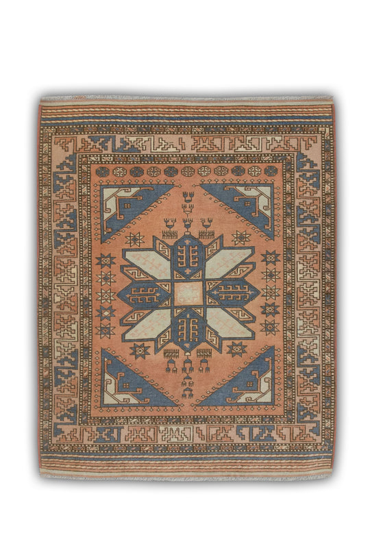 #5012 Turkish Vintage Anatolian Rug  3'5" x 4'2"