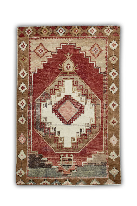 #6450 Turkish Vintage Anatolian Rug  3'3" x 4'11"