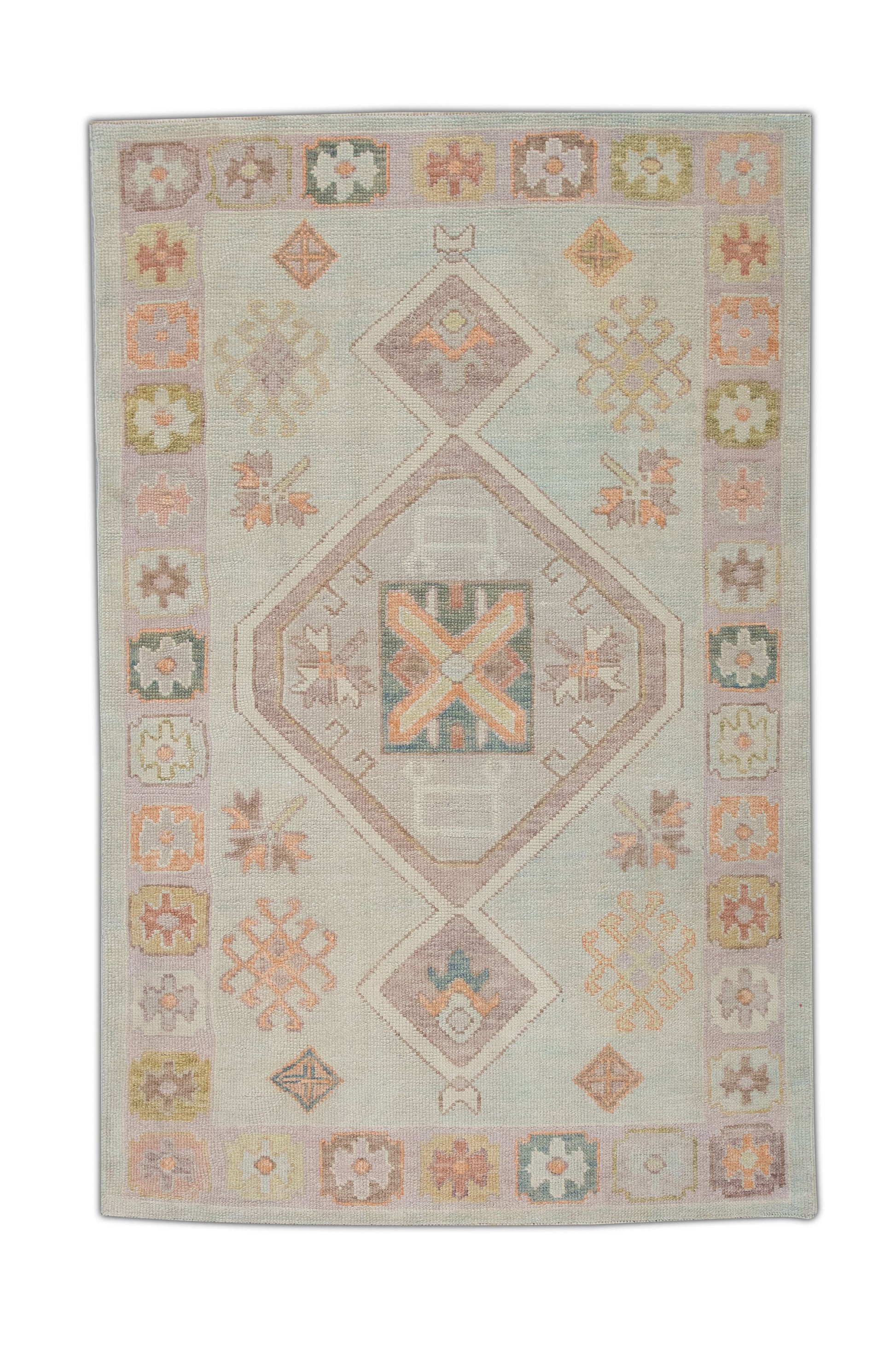 Turkish Oushak Rug 4'1" x 6'5" #4301