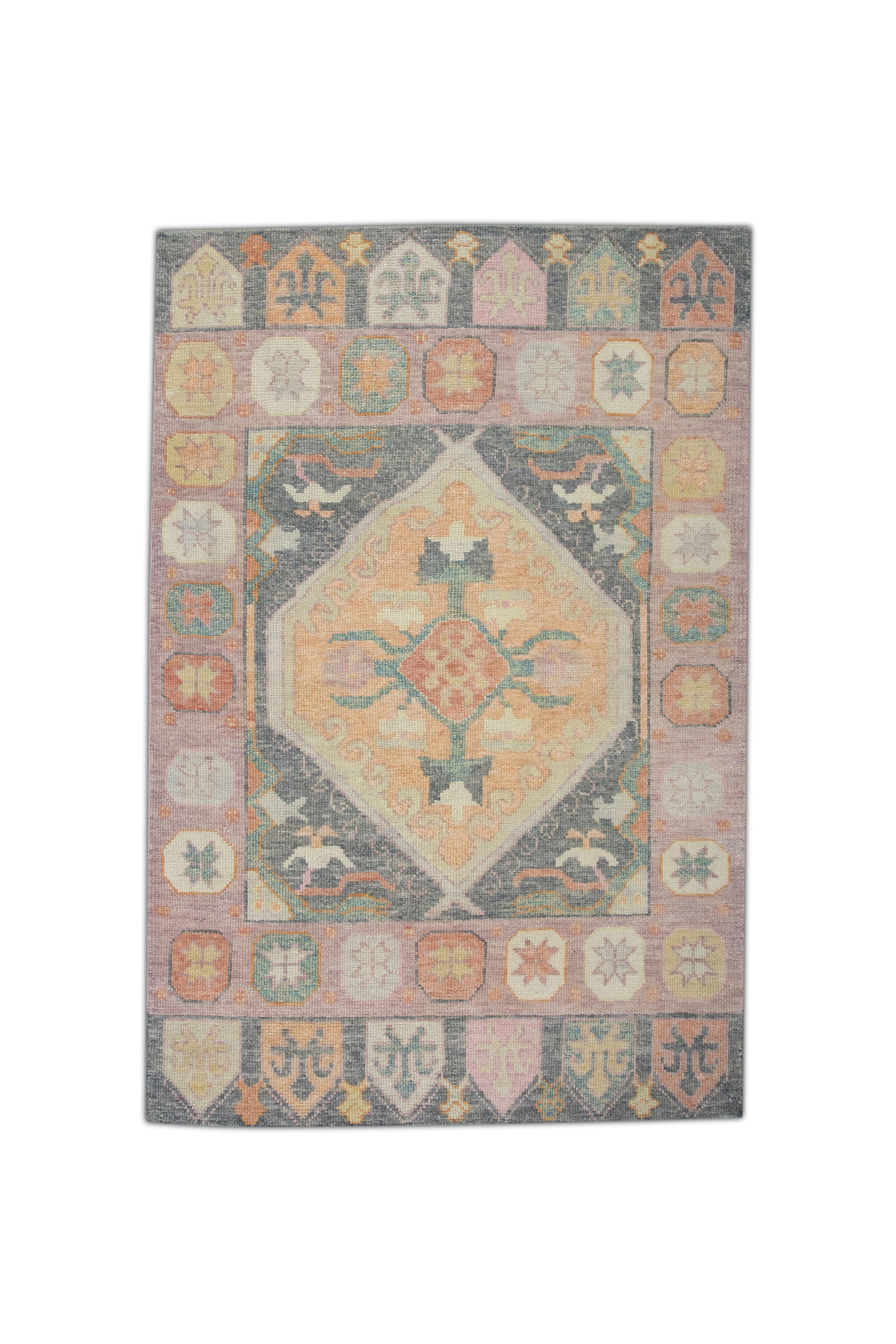 Turkish Oushak Rug 4'3" x 6'2" #4290