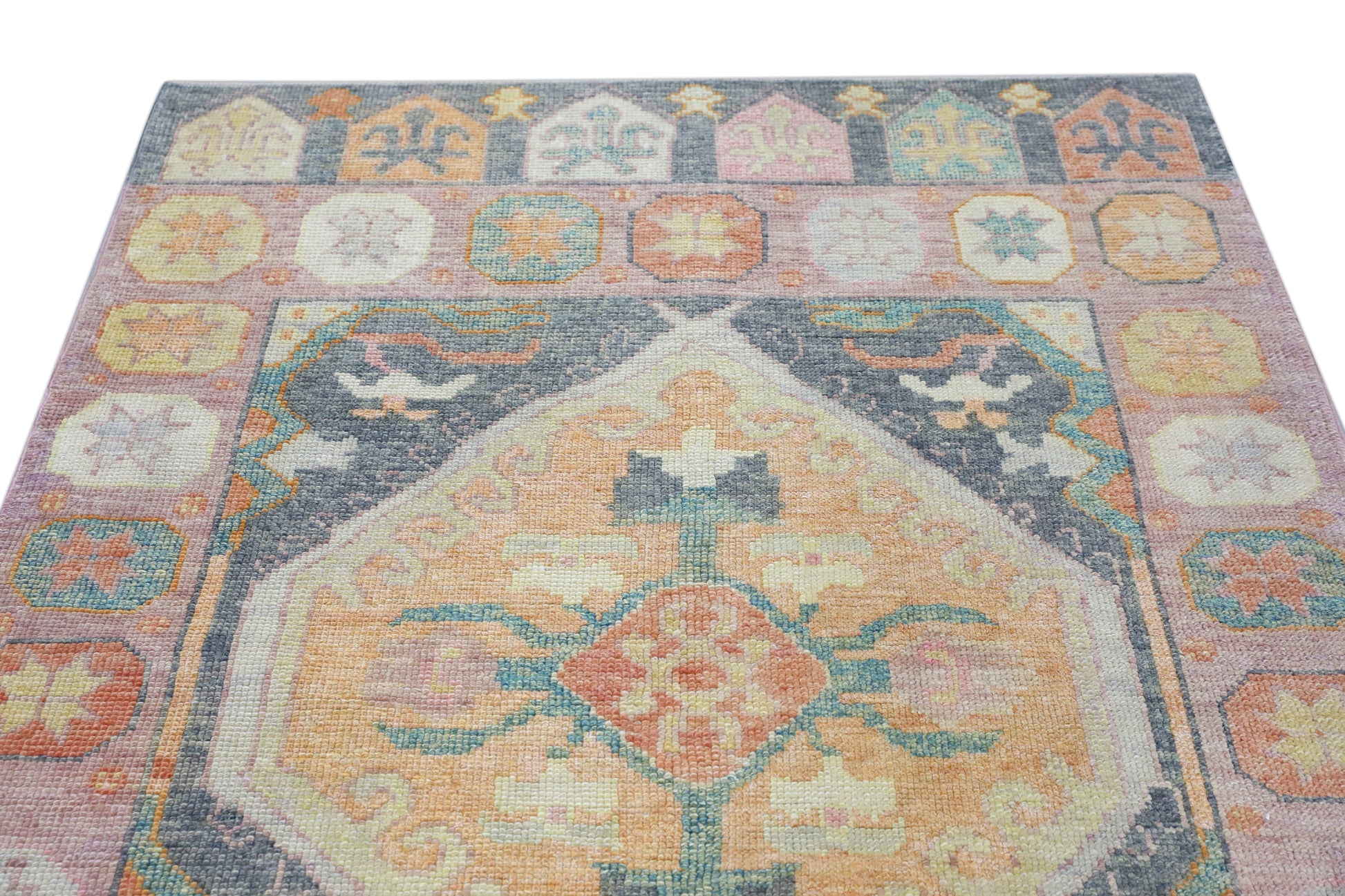 Turkish Oushak Rug 4'3" x 6'2" #4290