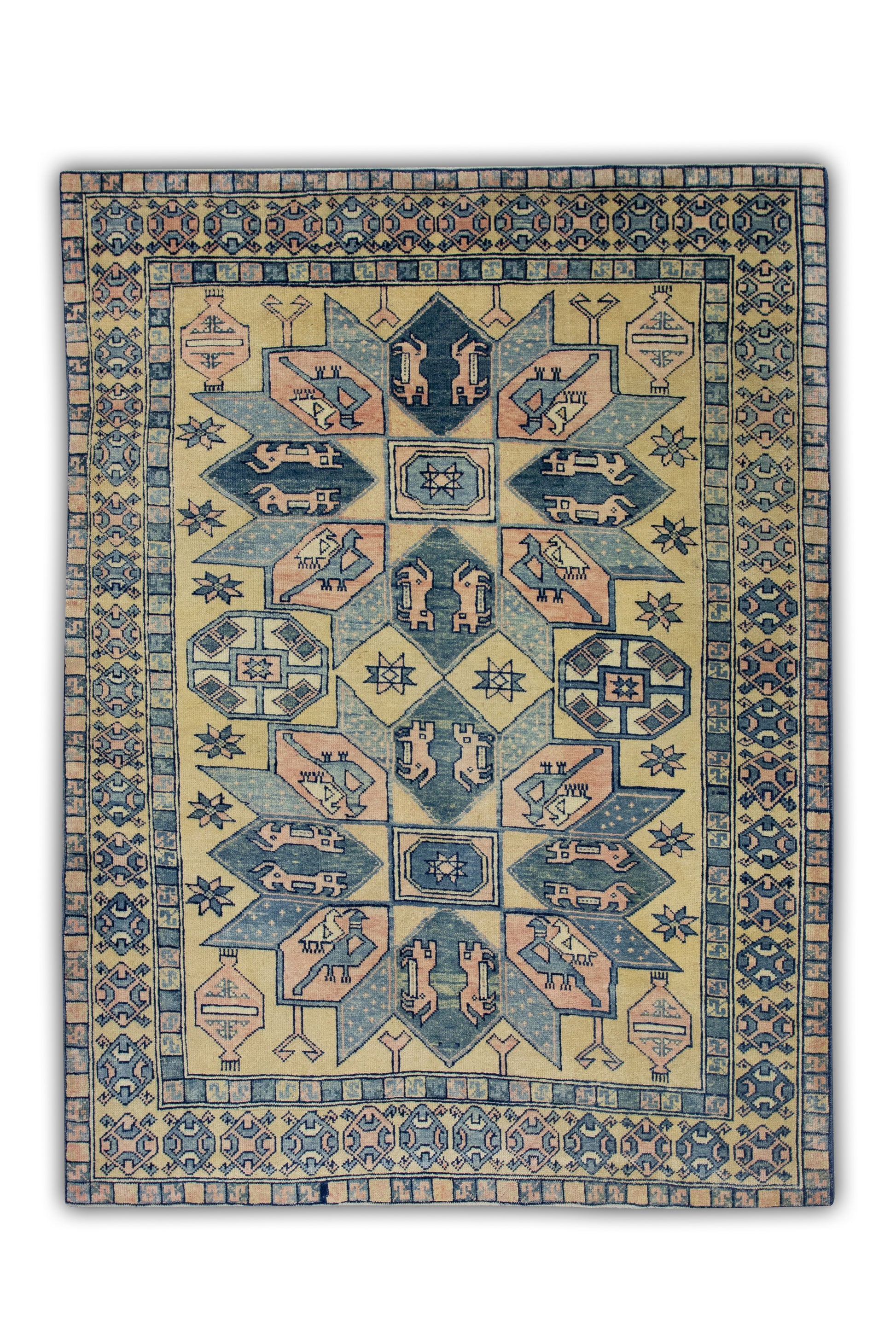 Turkish Vintage Anatolian Rug  4'11" x 6'7" #214