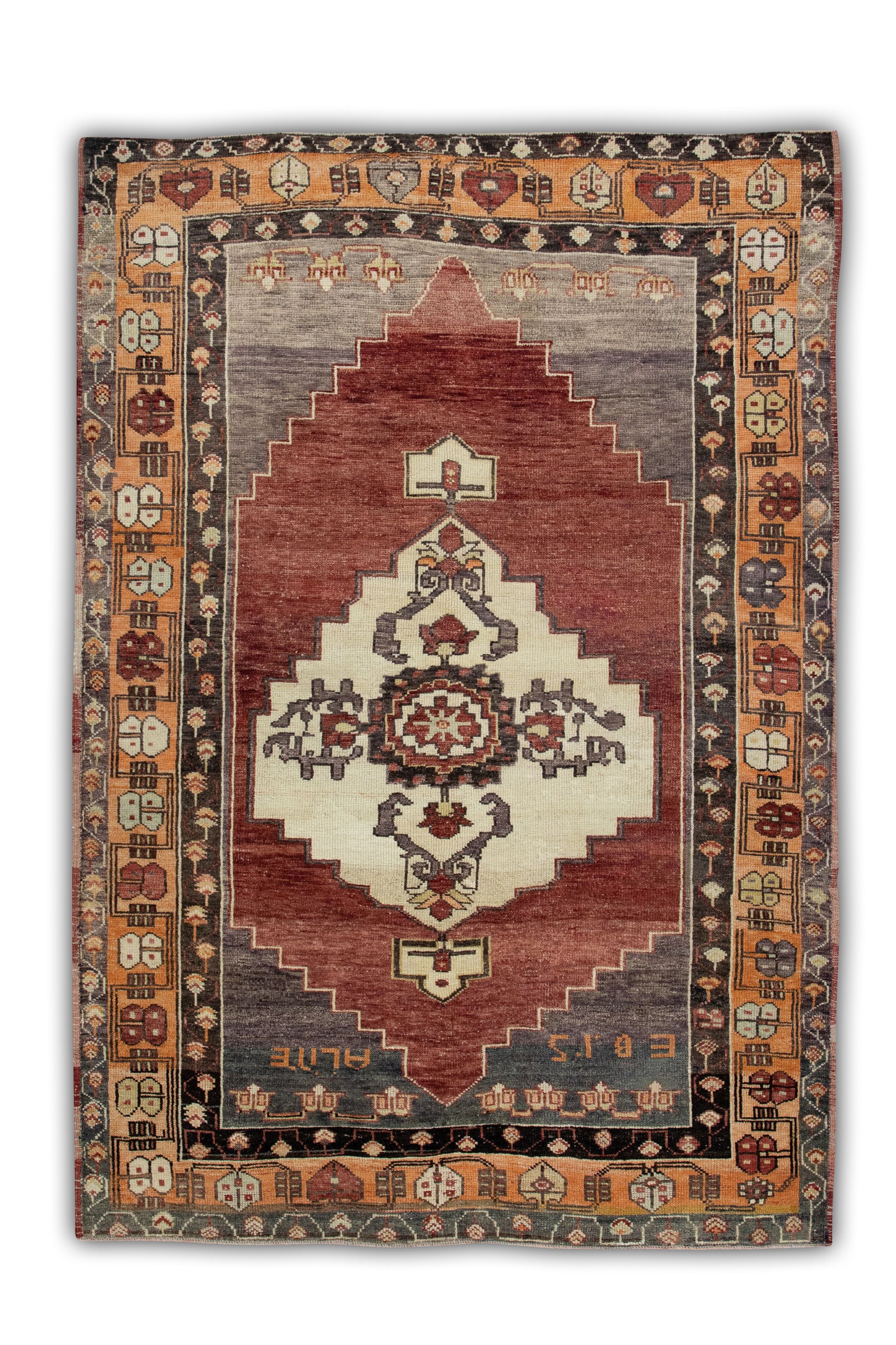 Turkish Vintage Anatolian Rug  4'6" x 6'7" #34