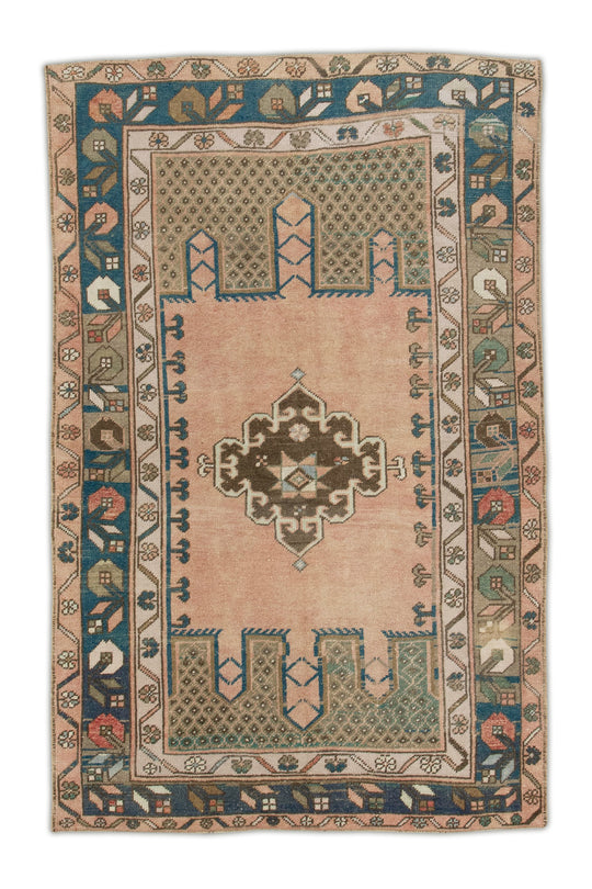 #6983 Turkish Vintage Anatolian Rug  3'11" x 6'2"