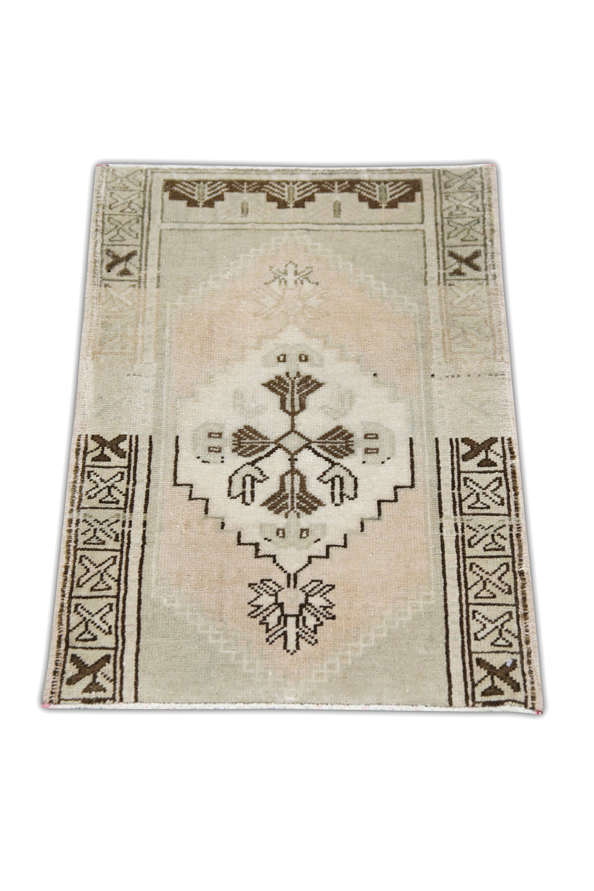 Oriental Hand Knotted Vintage Turkish Mini Rug 1'8" x 2'5" #36