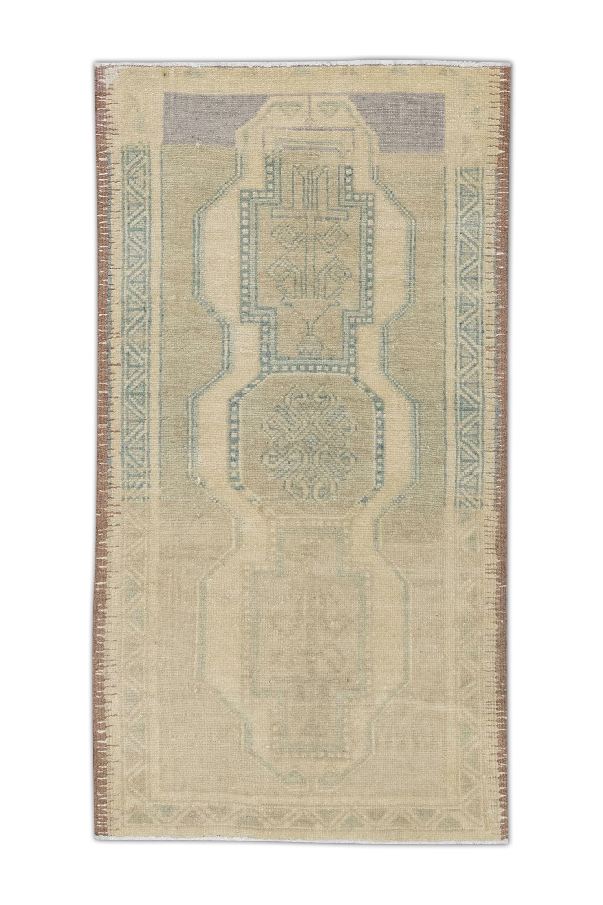 Oriental Hand Knotted Vintage Turkish Mini Rug 1'9" x 3'4" #95