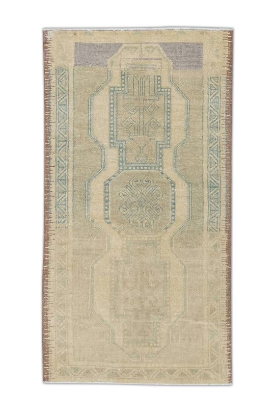 Oriental Hand Knotted Vintage Turkish Mini Rug 1'9" x 3'4" #95