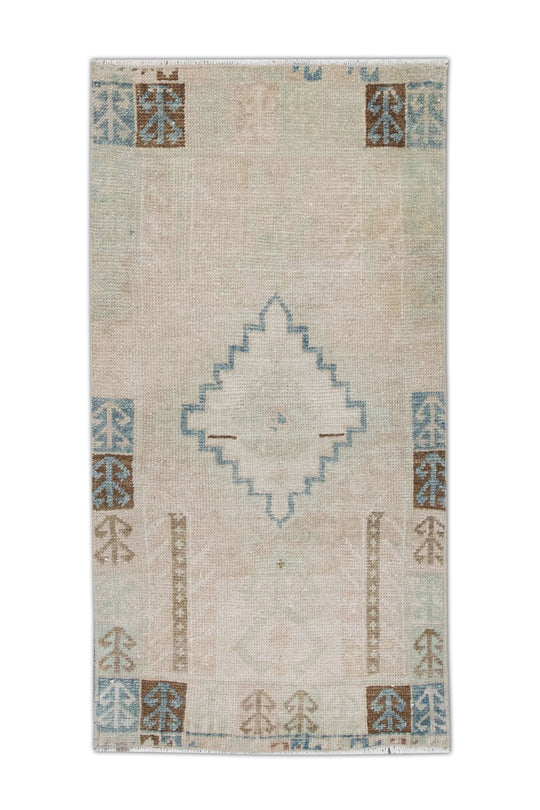 Oriental Hand Knotted Vintage Turkish Mini Rug 1'8" x 3'4" #22