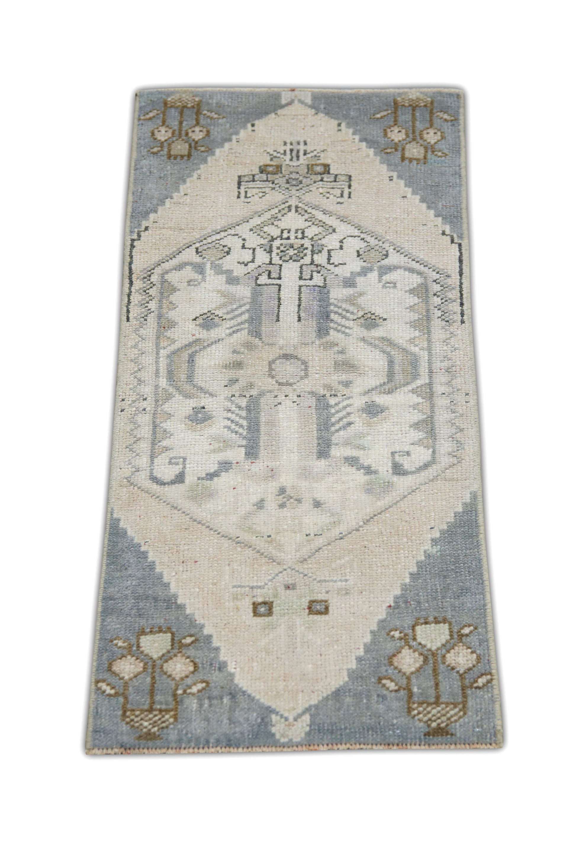 Oriental Hand Knotted Vintage Turkish Mini Rug 1'2" x 2'8" #112