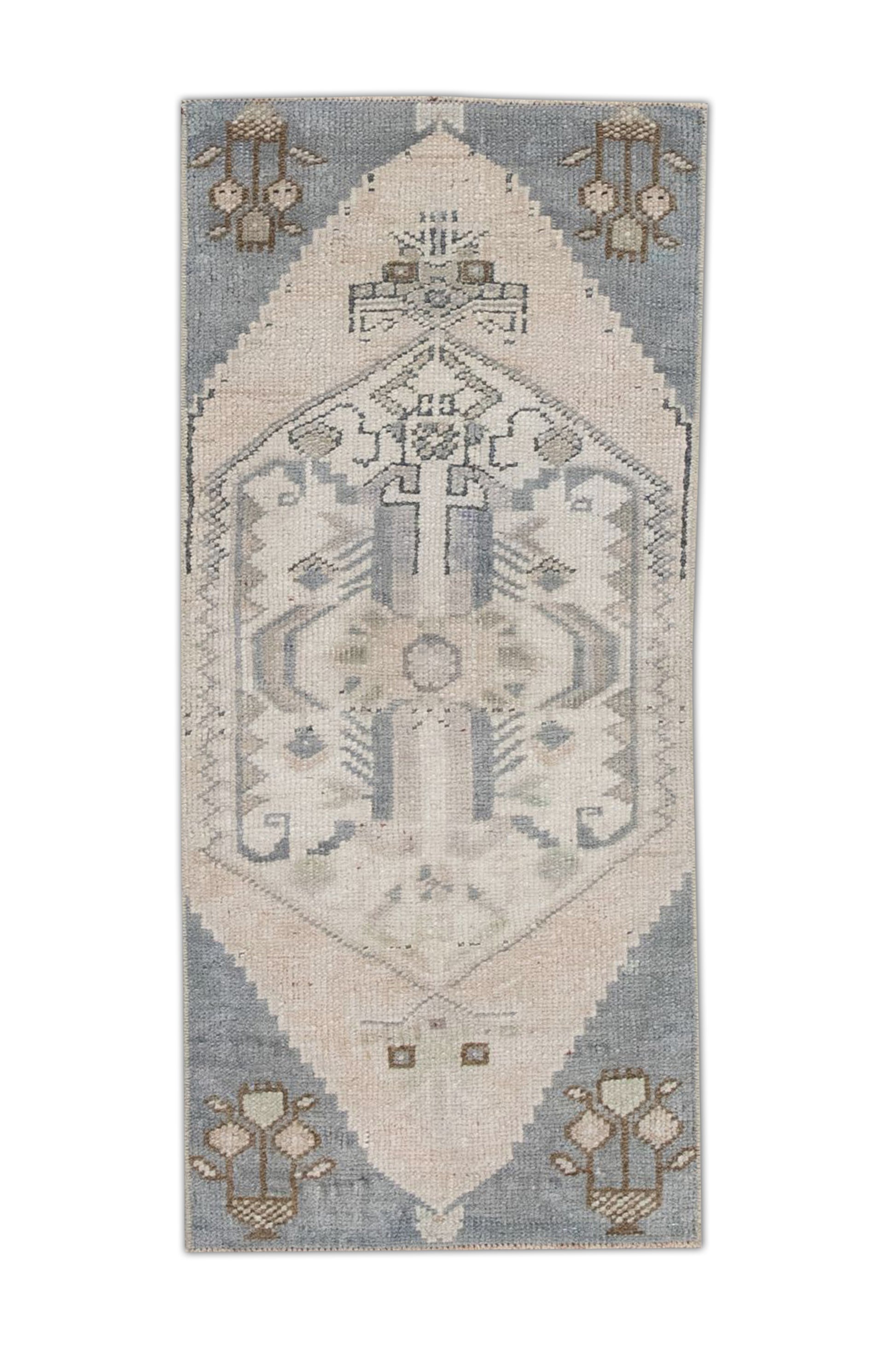Oriental Hand Knotted Vintage Turkish Mini Rug 1'2" x 2'8" #112