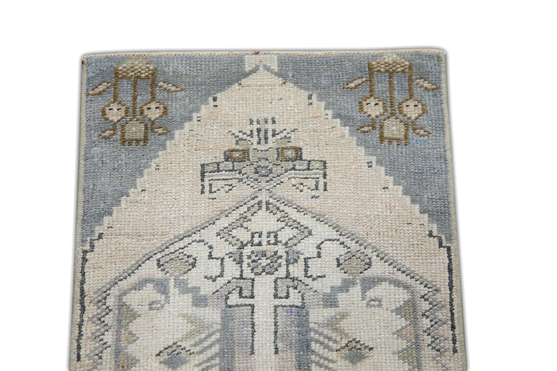 Oriental Hand Knotted Vintage Turkish Mini Rug 1'2" x 2'8" #112