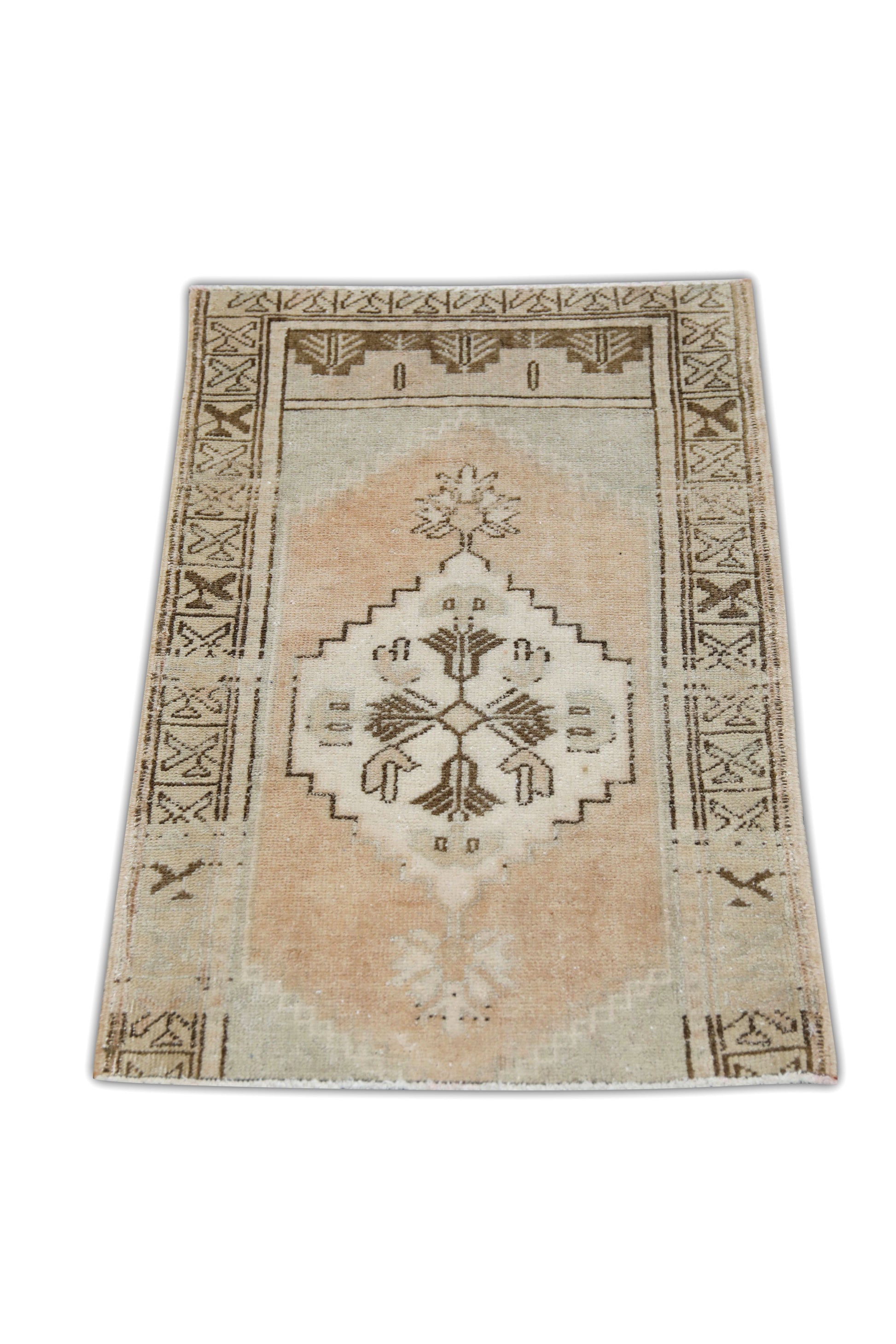 Oriental Hand Knotted Vintage Turkish Mini Rug 1'8" x 2'7" #64