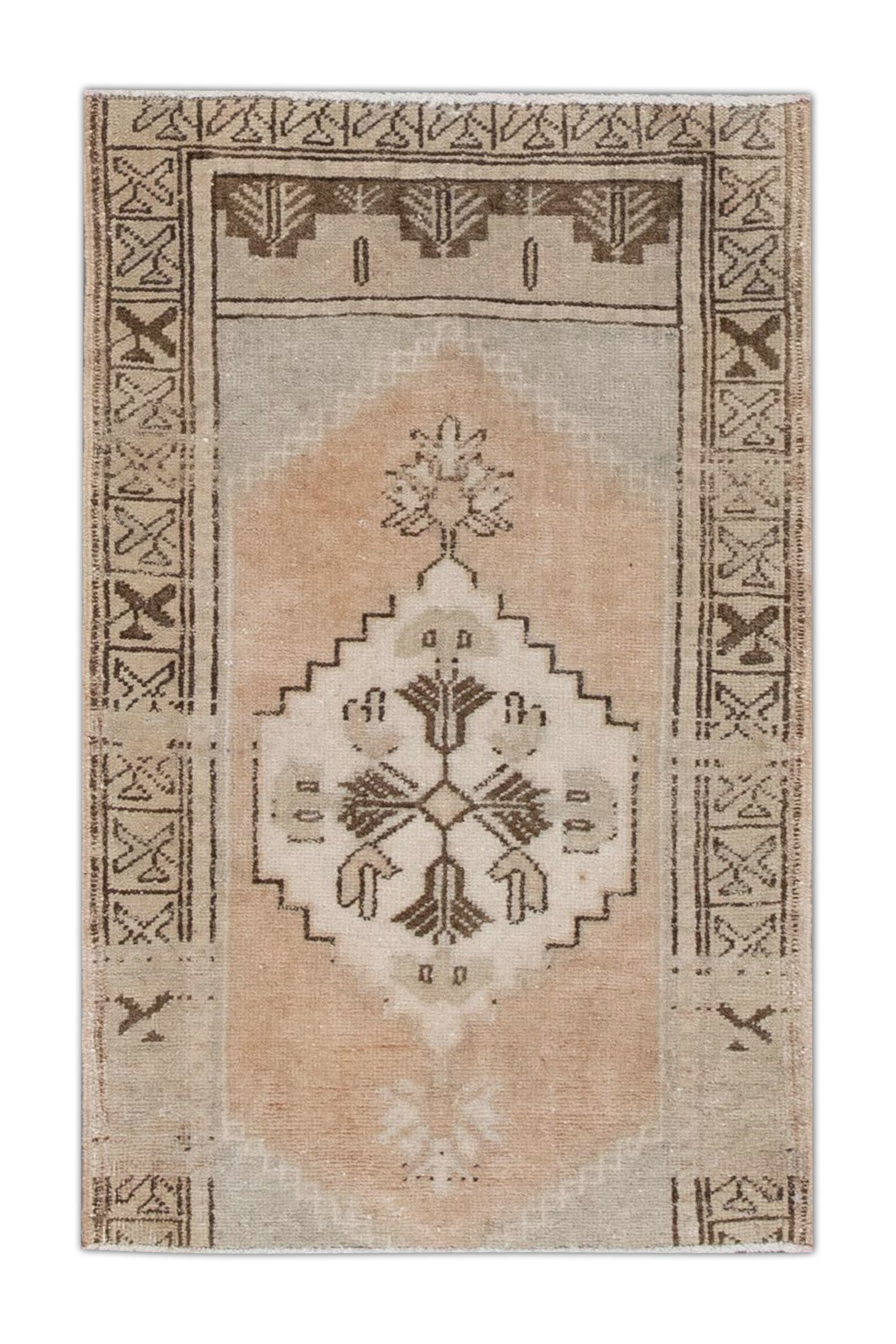 Oriental Hand Knotted Vintage Turkish Mini Rug 1'8" x 2'7" #64