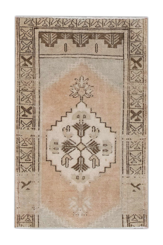 Oriental Hand Knotted Vintage Turkish Mini Rug 1'8" x 2'7" #64