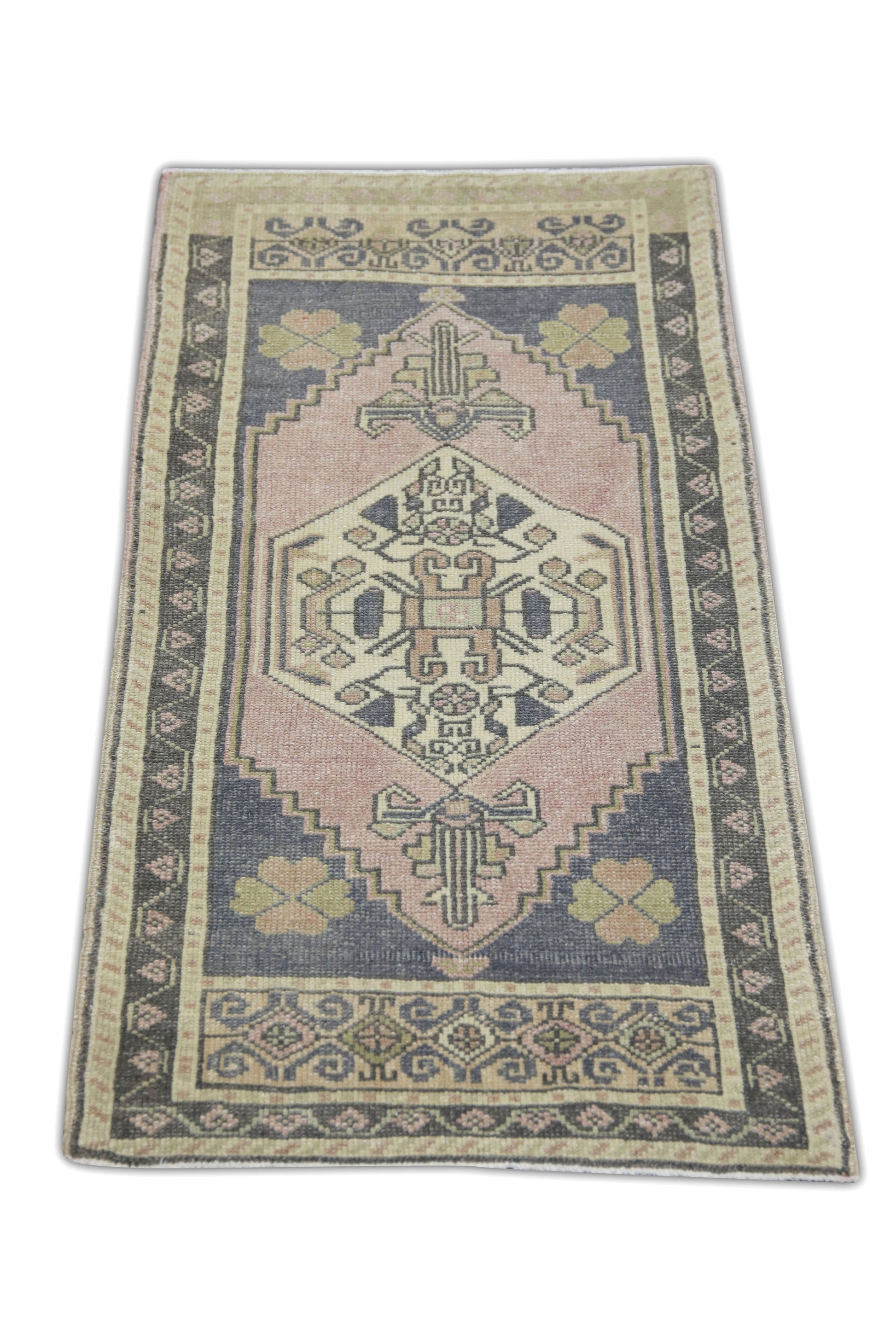 Oriental Hand Knotted Vintage Turkish Mini Rug 1'9" x 3'4" #131