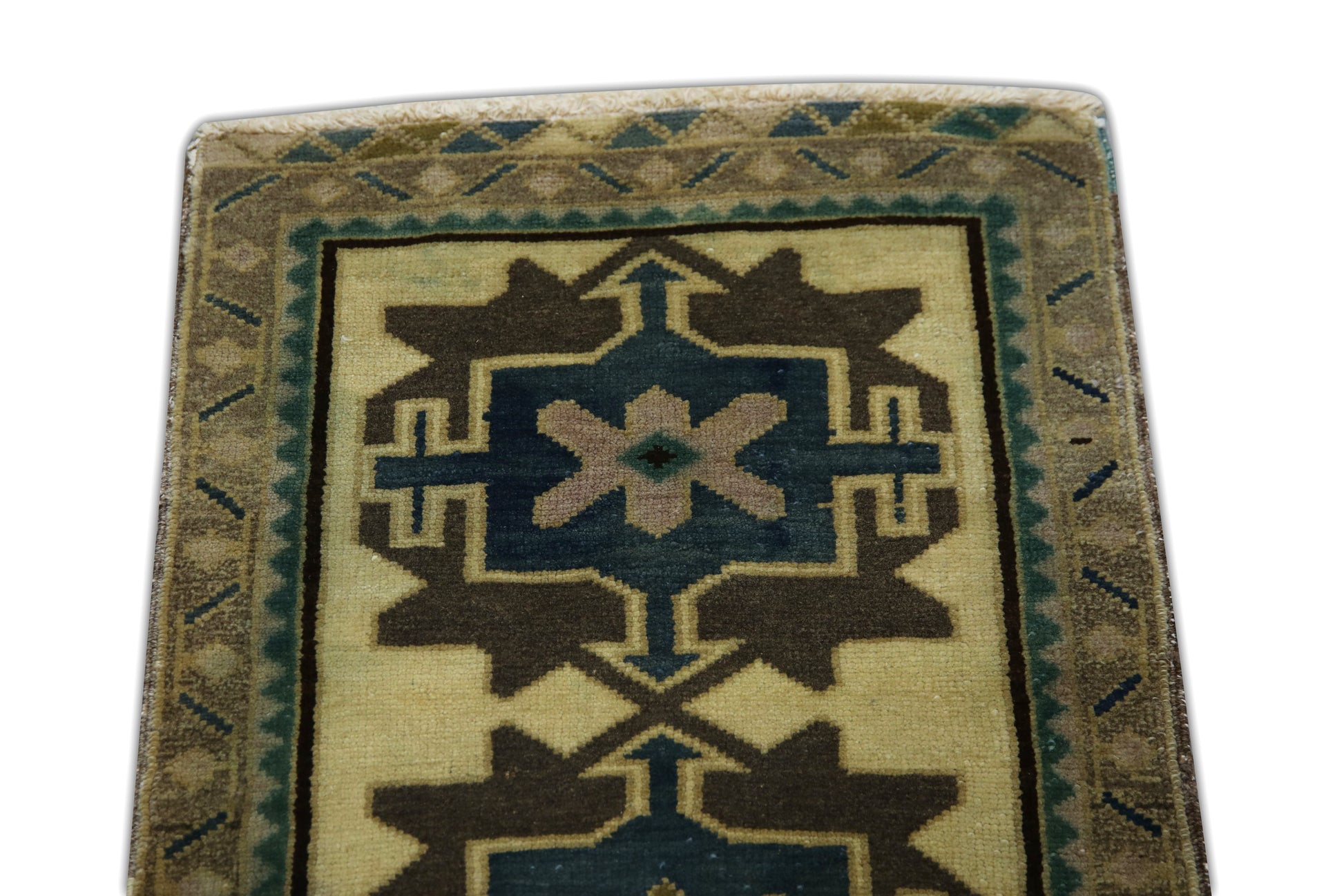 Oriental Hand Knotted Vintage Turkish Mini Rug 1'8" x 3'2" #1368