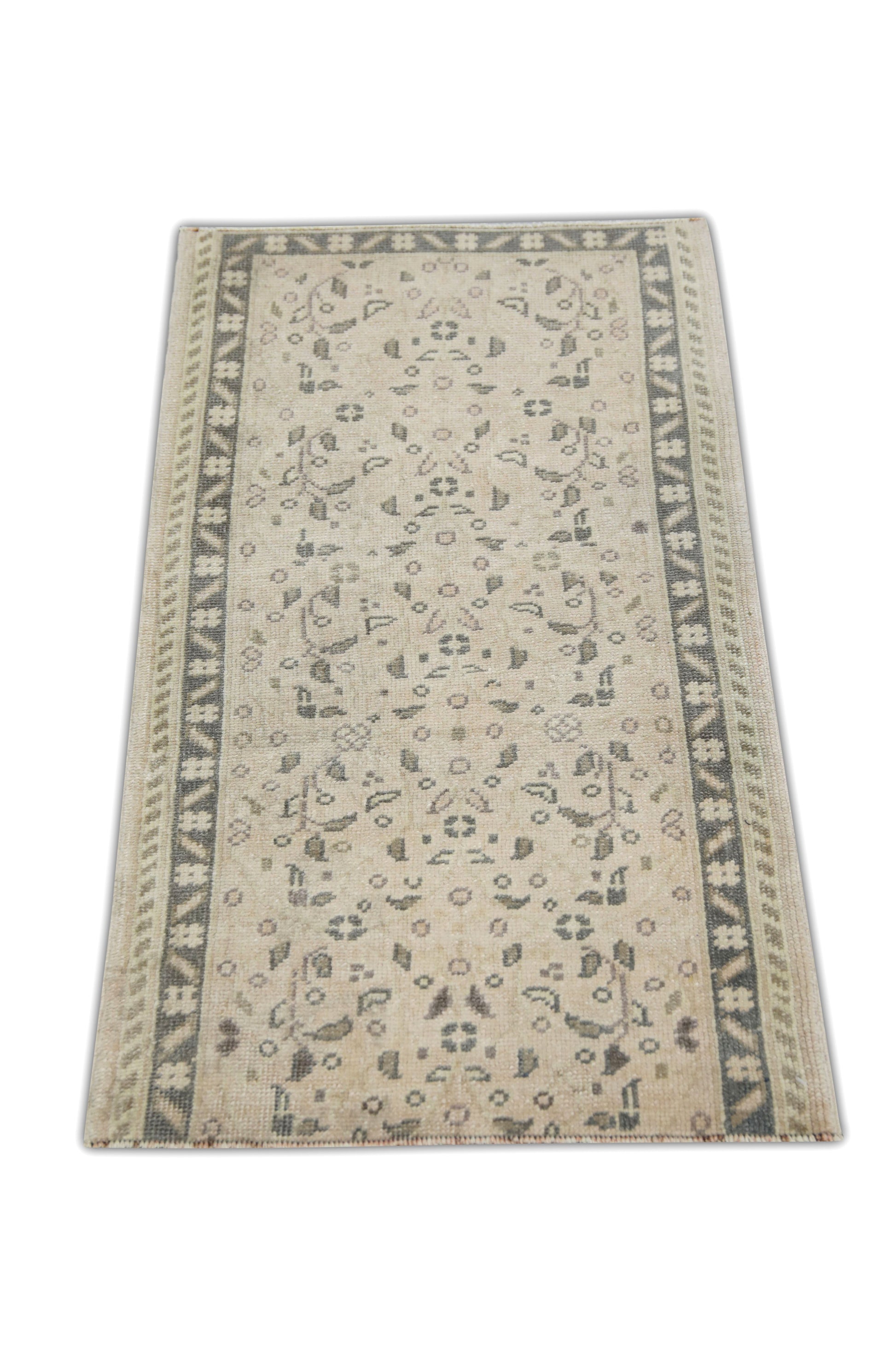 Oriental Hand Knotted Vintage Turkish Mini Rug 1'9" x 3' #65