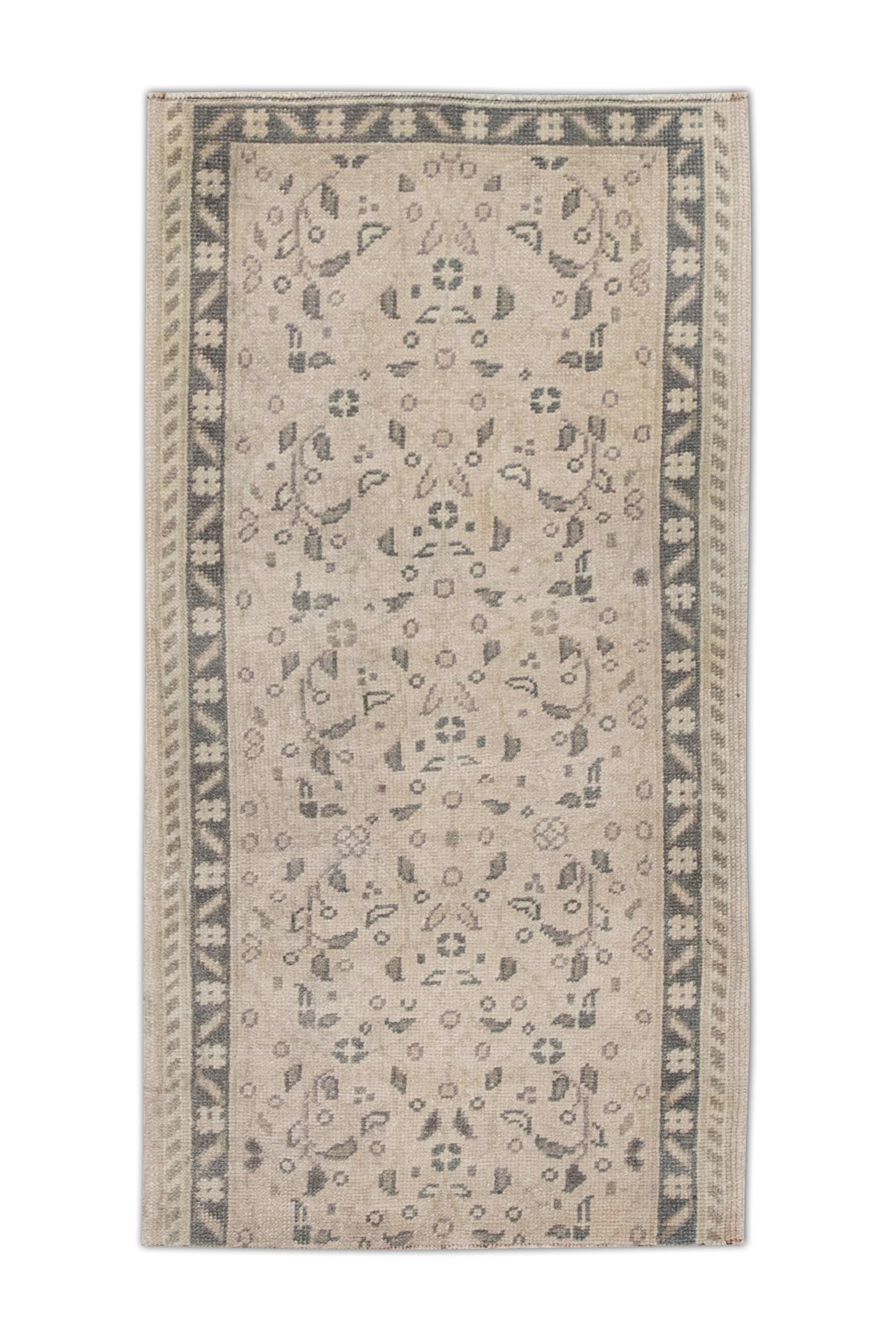 Oriental Hand Knotted Vintage Turkish Mini Rug 1'9" x 3' #65
