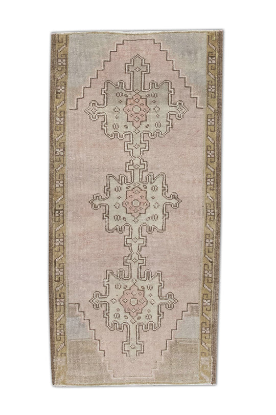 Oriental Hand Knotted Vintage Turkish Mini Rug 1'6" x 3'2" #11