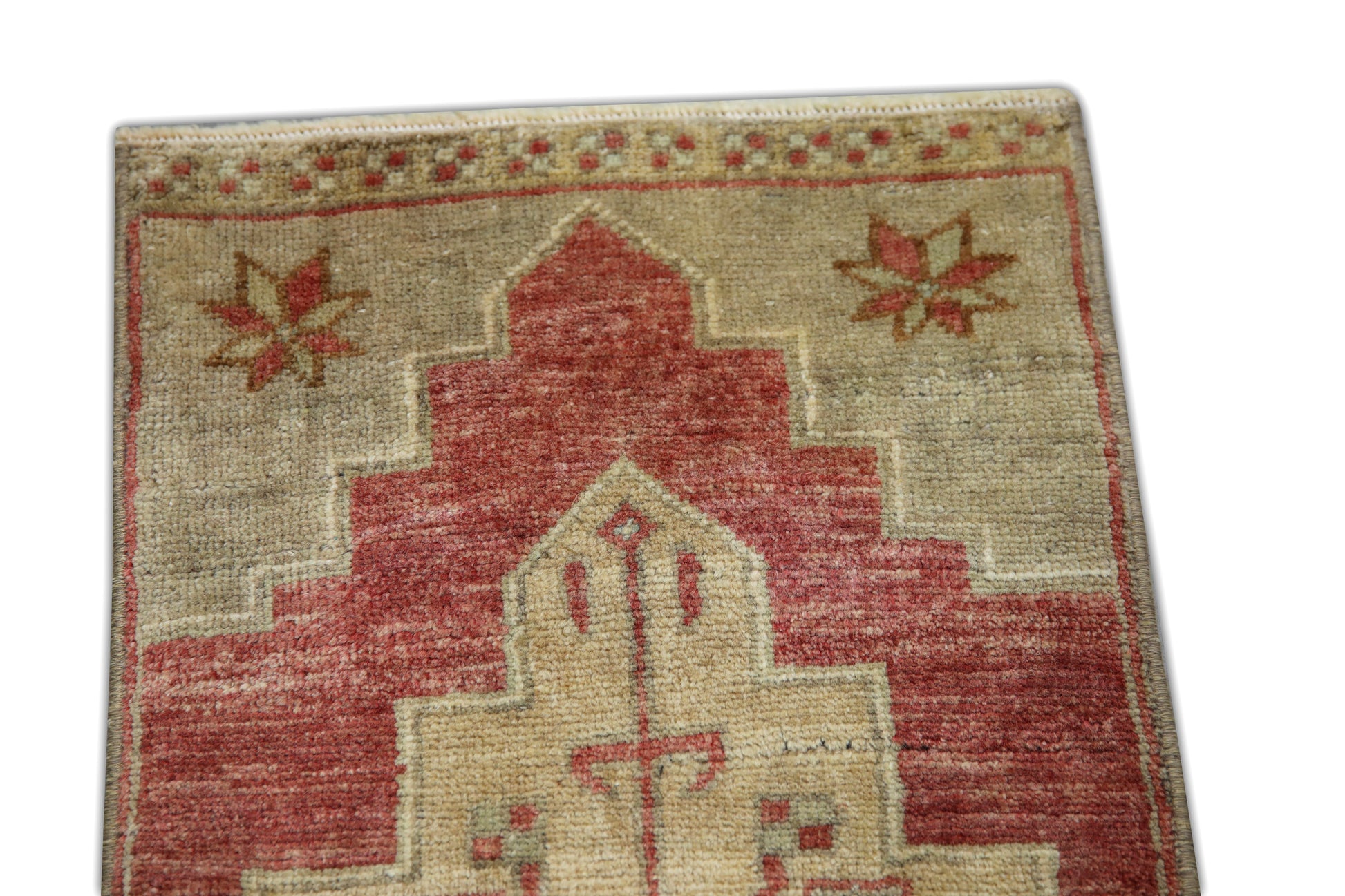 Oriental Hand Knotted Vintage Turkish Mini Rug 1'4" x 3'6" #06