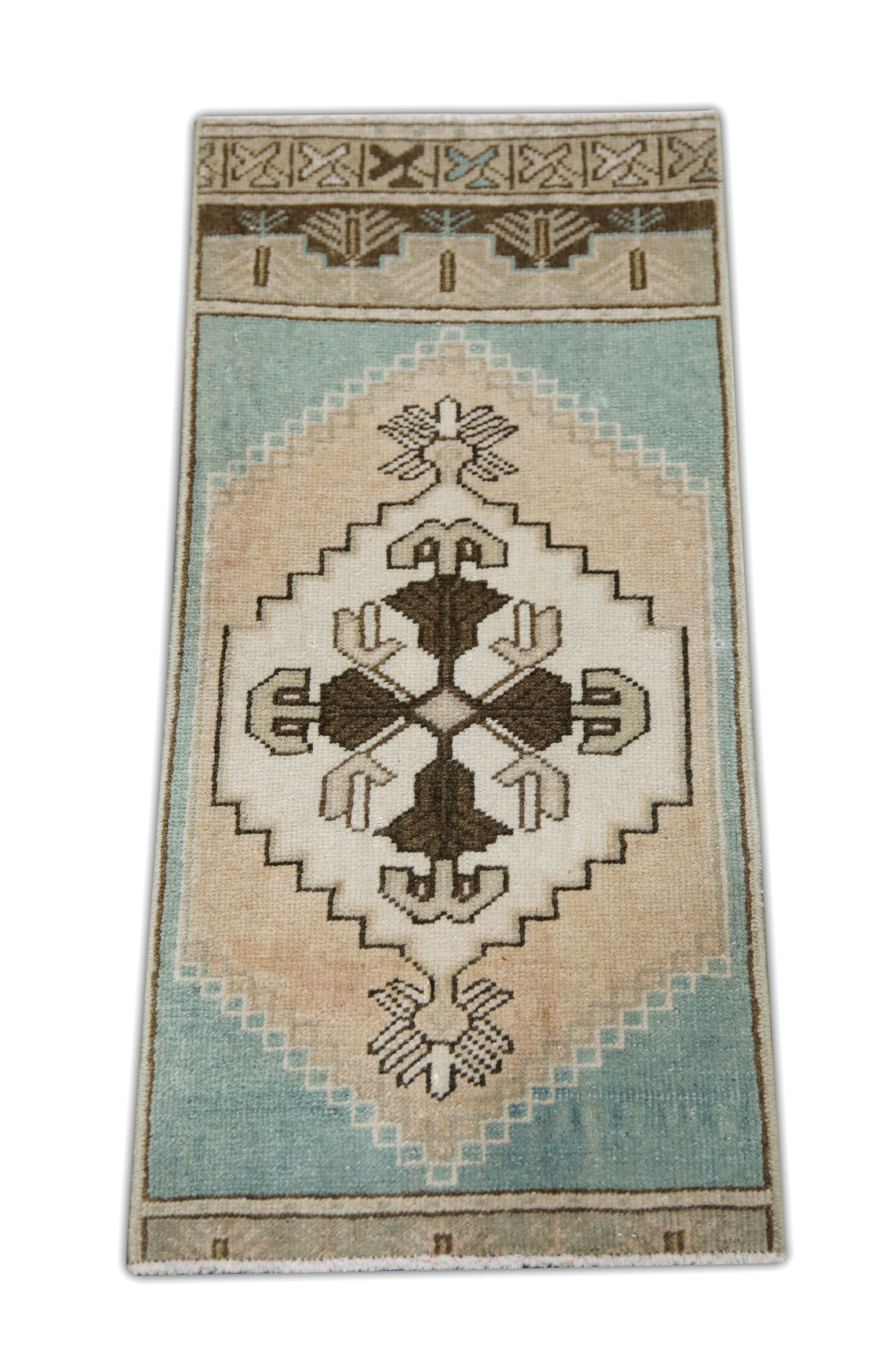 Oriental Hand Knotted Vintage Turkish Mini Rug 1'2" x 2'7" #02