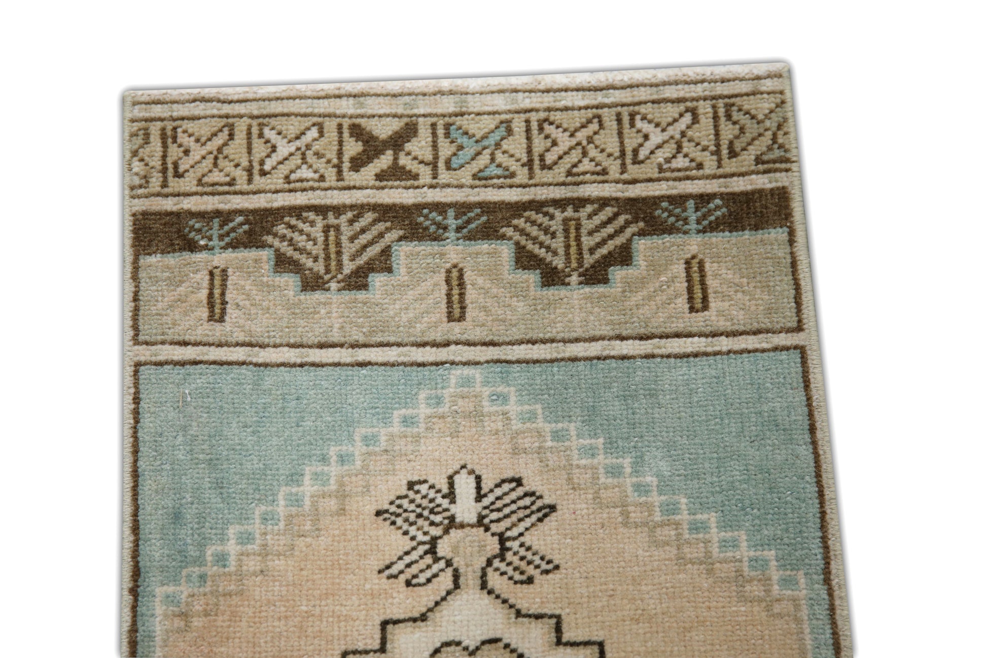 Oriental Hand Knotted Vintage Turkish Mini Rug 1'2" x 2'7" #02
