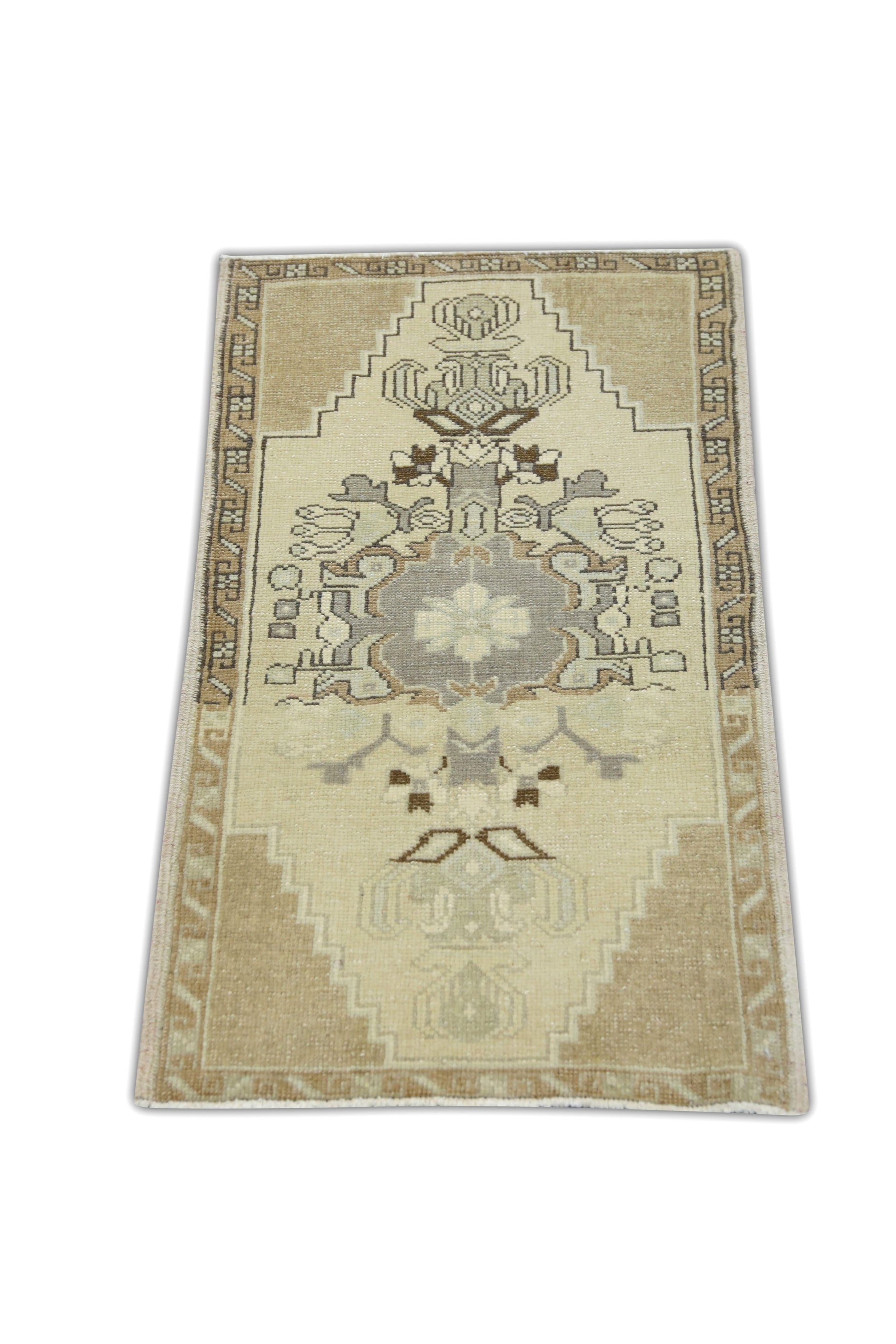 Oriental Hand Knotted Vintage Turkish Mini Rug 1'7" x 2'9" #43